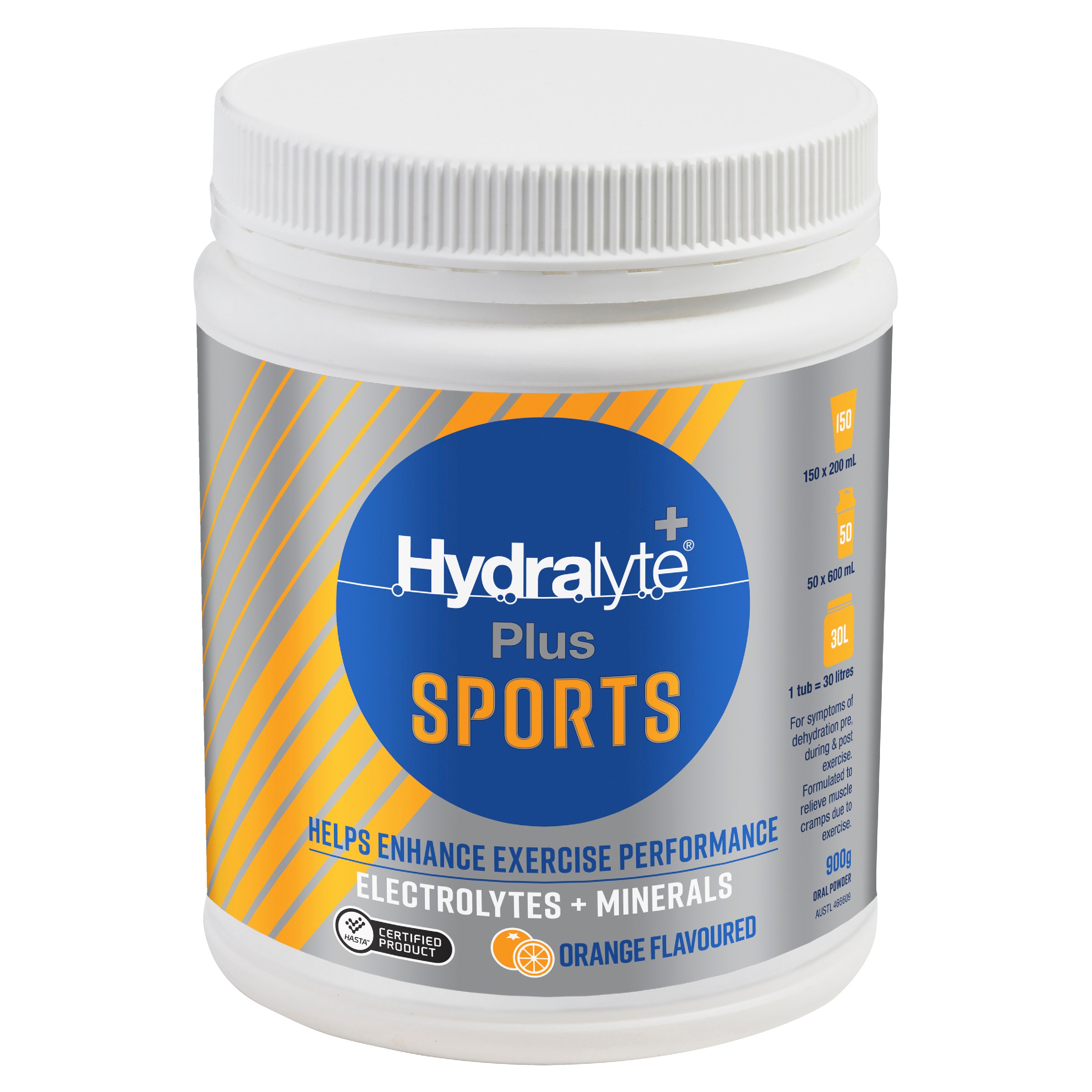 Hydralyte Plus Sports Orange Flavoured Powder Tub 900g - Image 6
