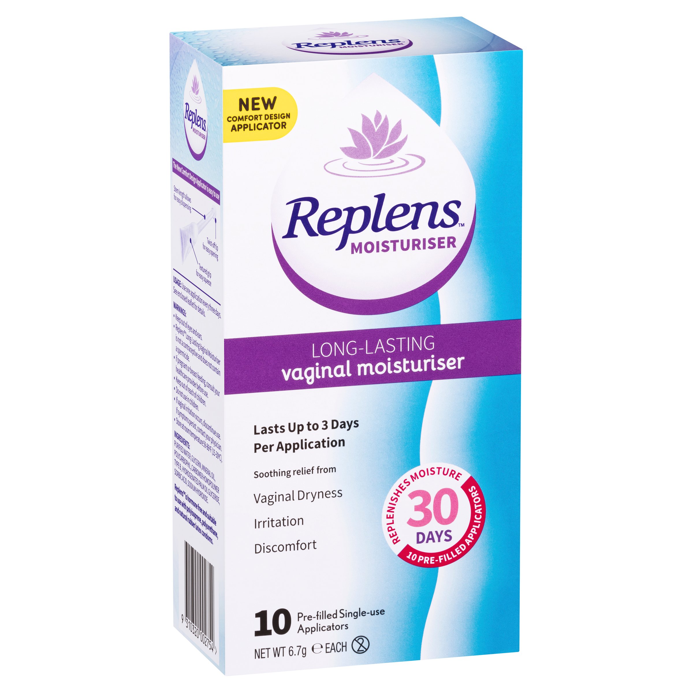 Replens Vaginal Moisturiser Pre-filled Applicators 10 pack - Image 1