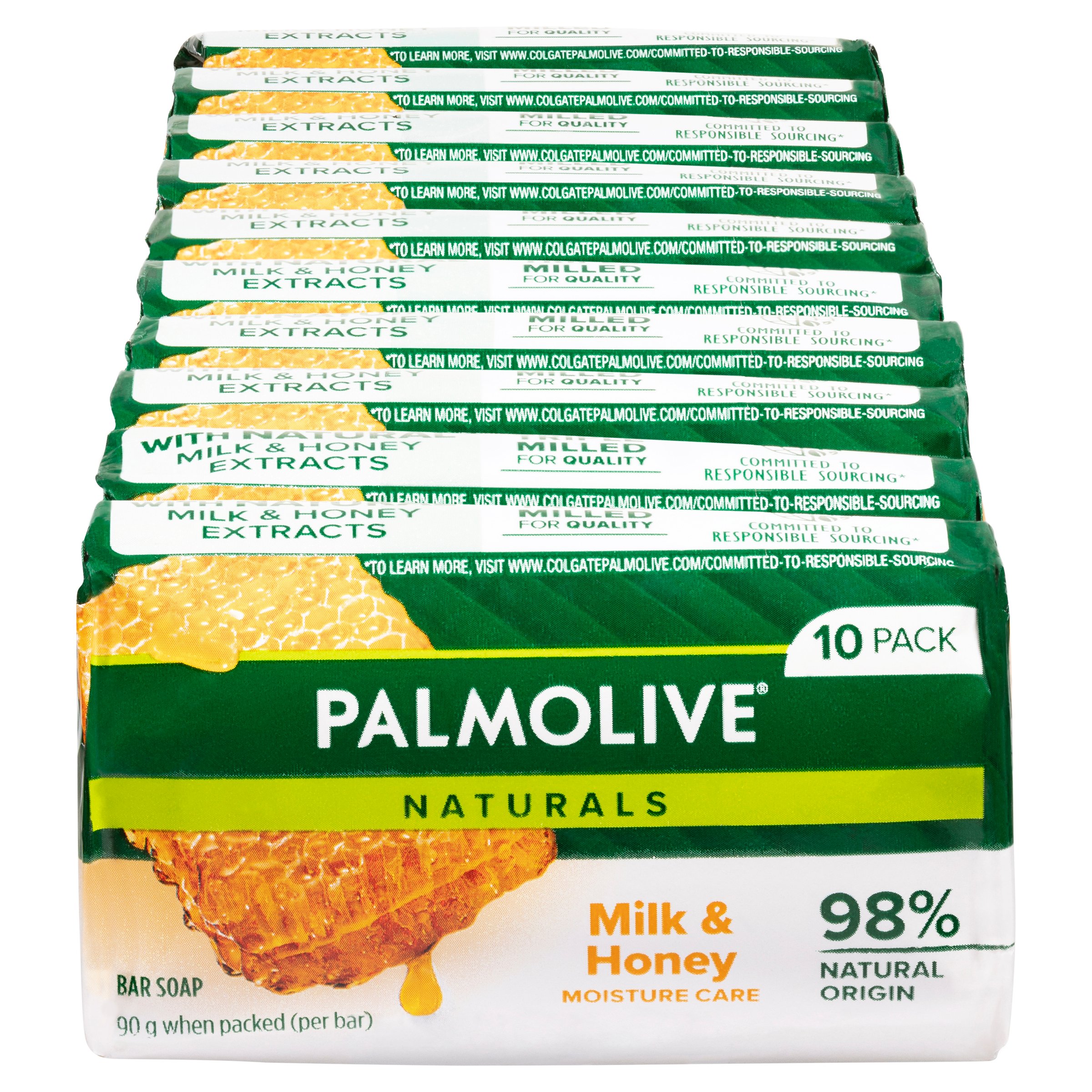 Palmolive Naturals Milk & Honey Soap 90g - 10 pack - Image 1