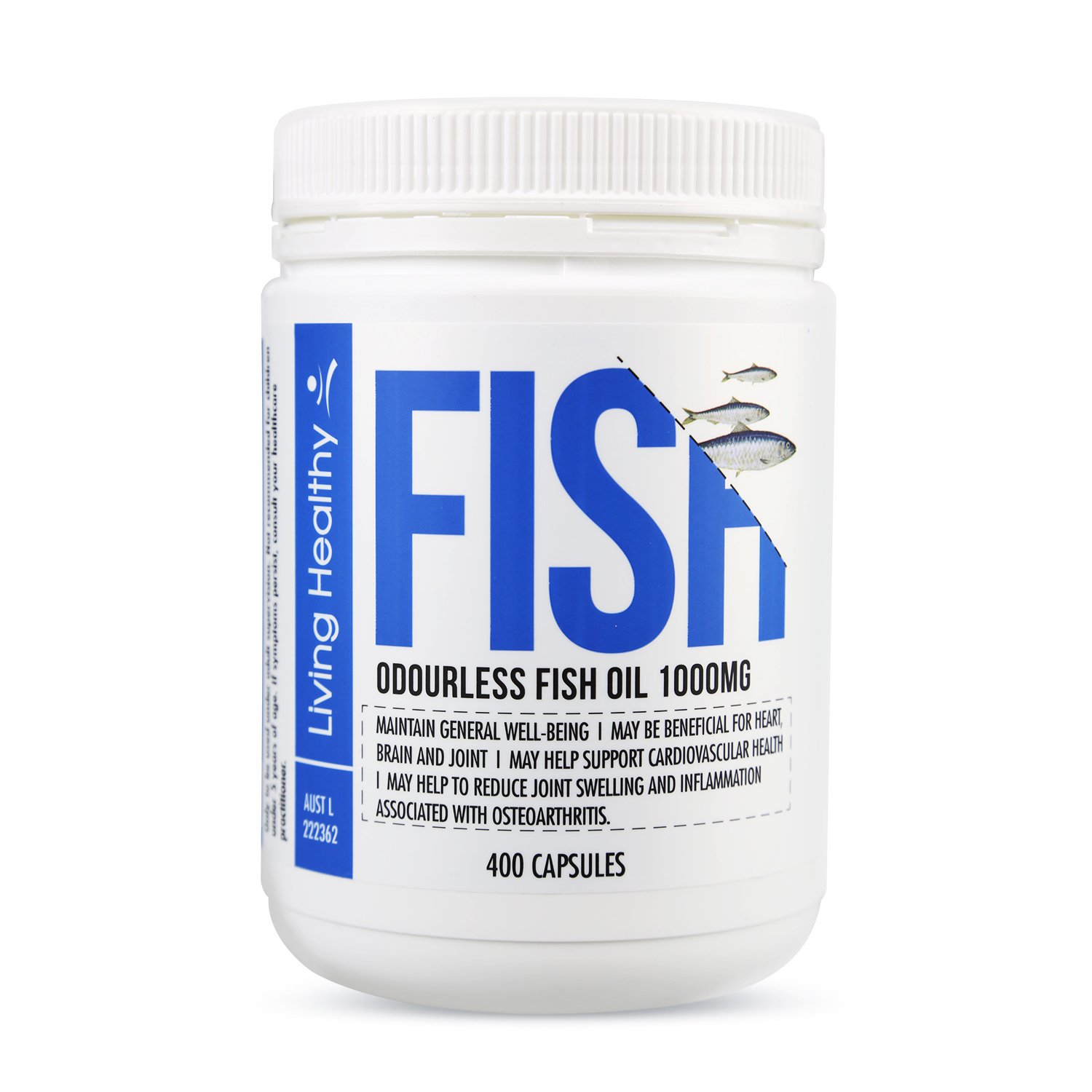 Living Healthy Odourless Fish Oil 1000mg - 400 capsules - Image 1