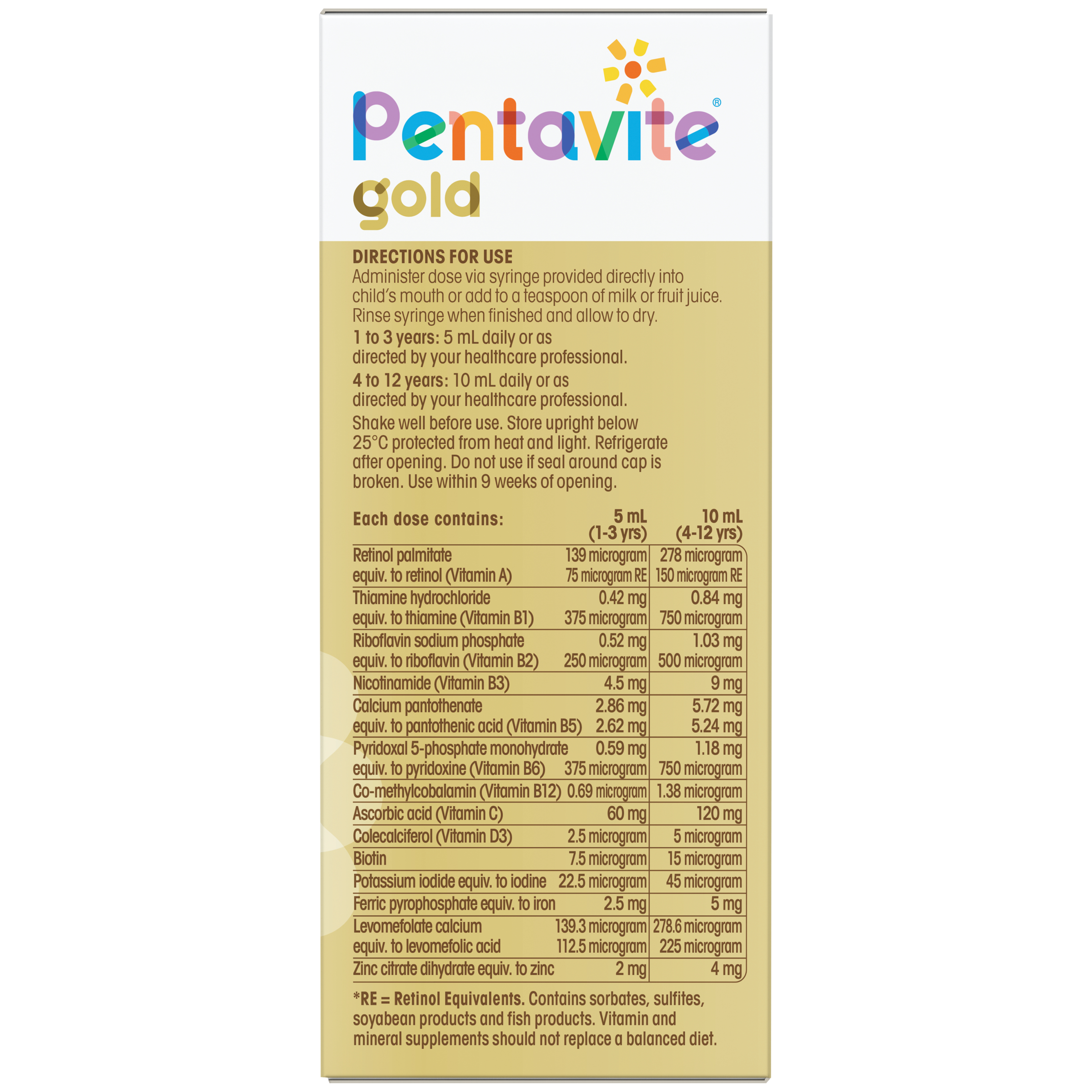 Pentavite Gold Multivitamin + Iron Liquid 200ml - Image 3