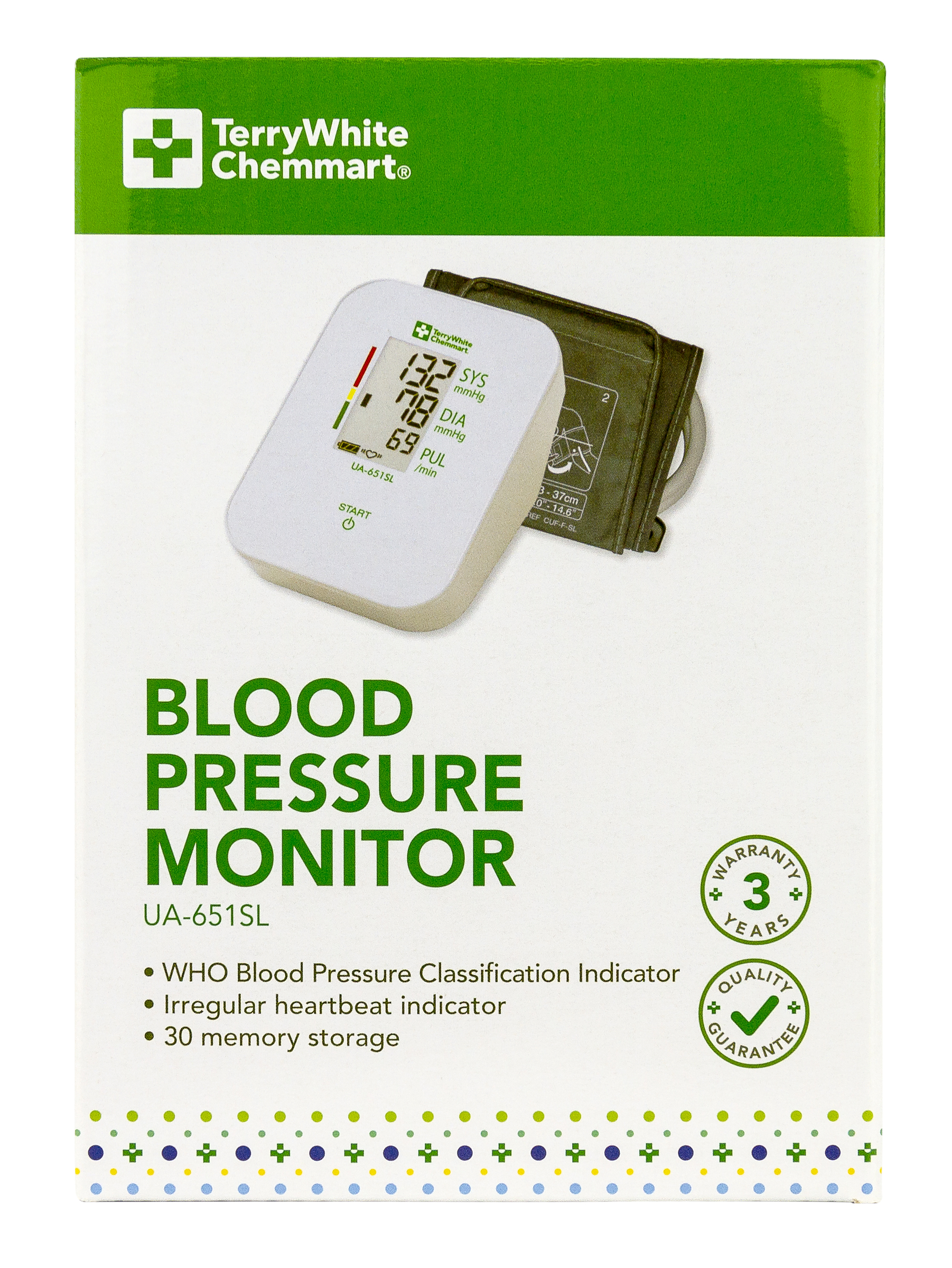 TerryWhite Chemmart Blood Pressure Monitor With Wide Range Cuff 1 each