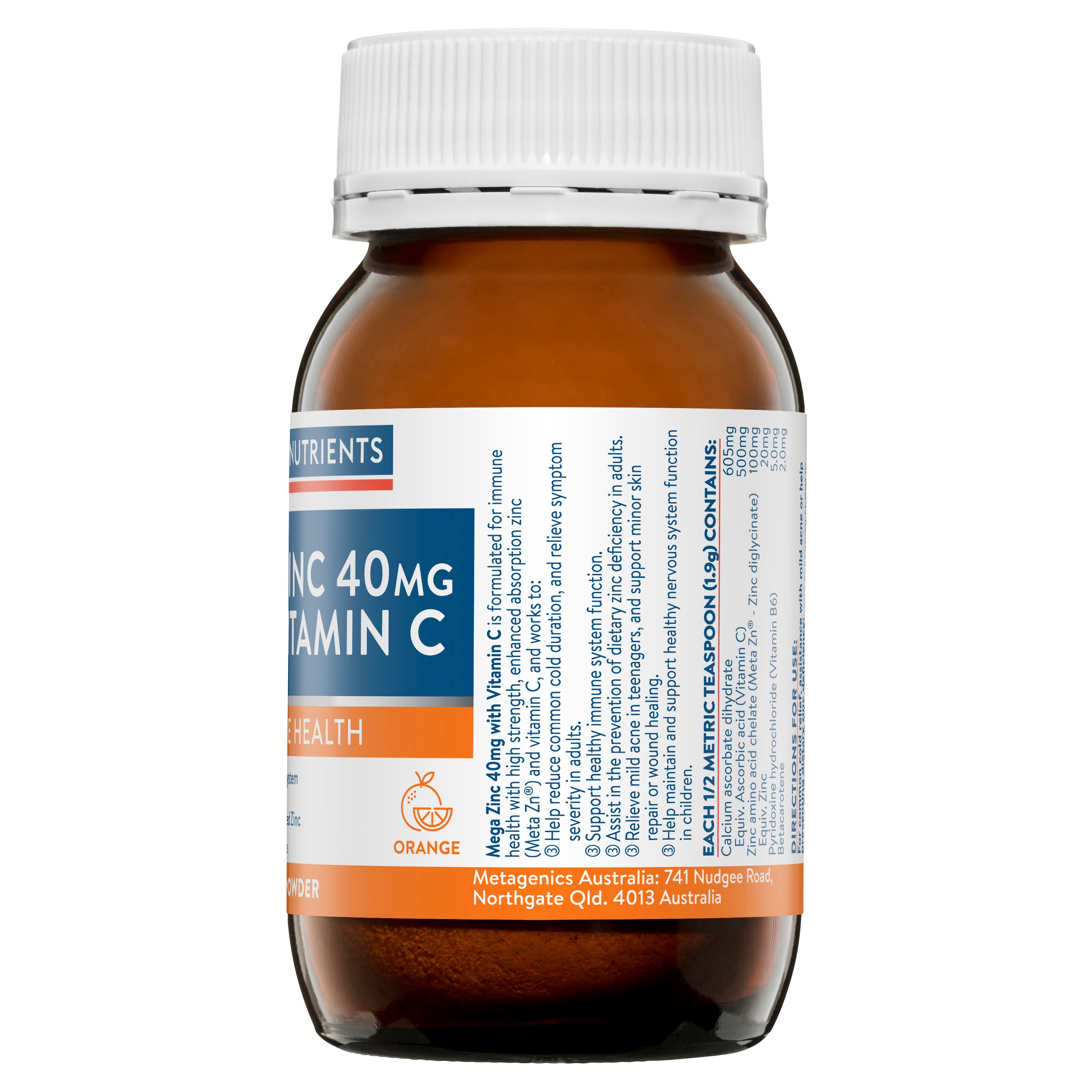 Ethical Nutrients Mega Zinc 40mg With Vitamin C Orange 95g - Image 4