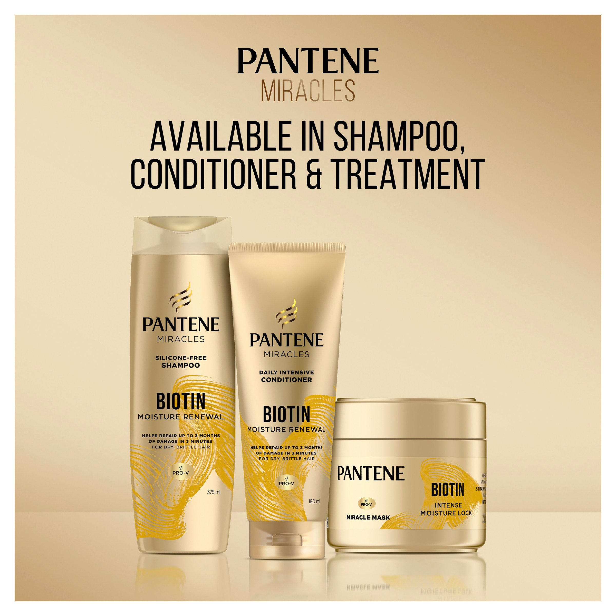 Pantene Miracles Biotin Daily Moisture Renew Shampoo 375ml - Image 5