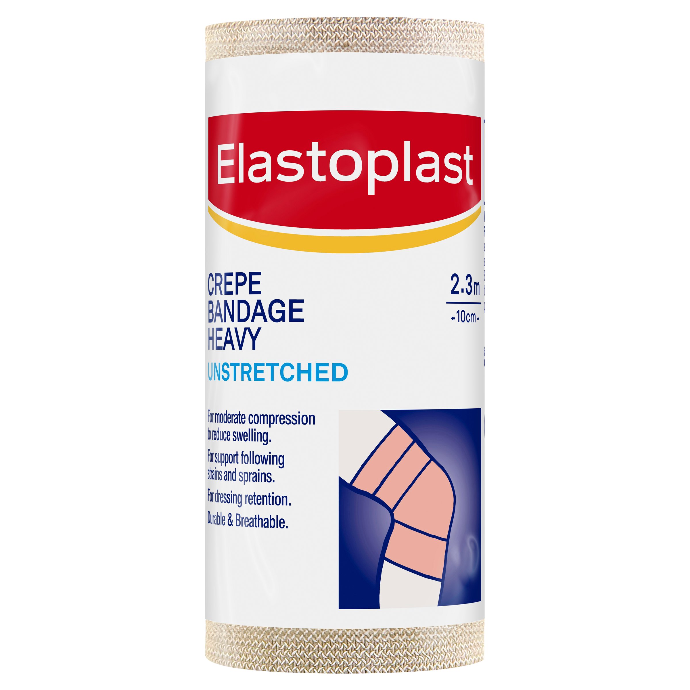 Elastoplast Crepe Bandage Heavy Weight 10cm X 2.3m Tan - 1 roll - Image 1