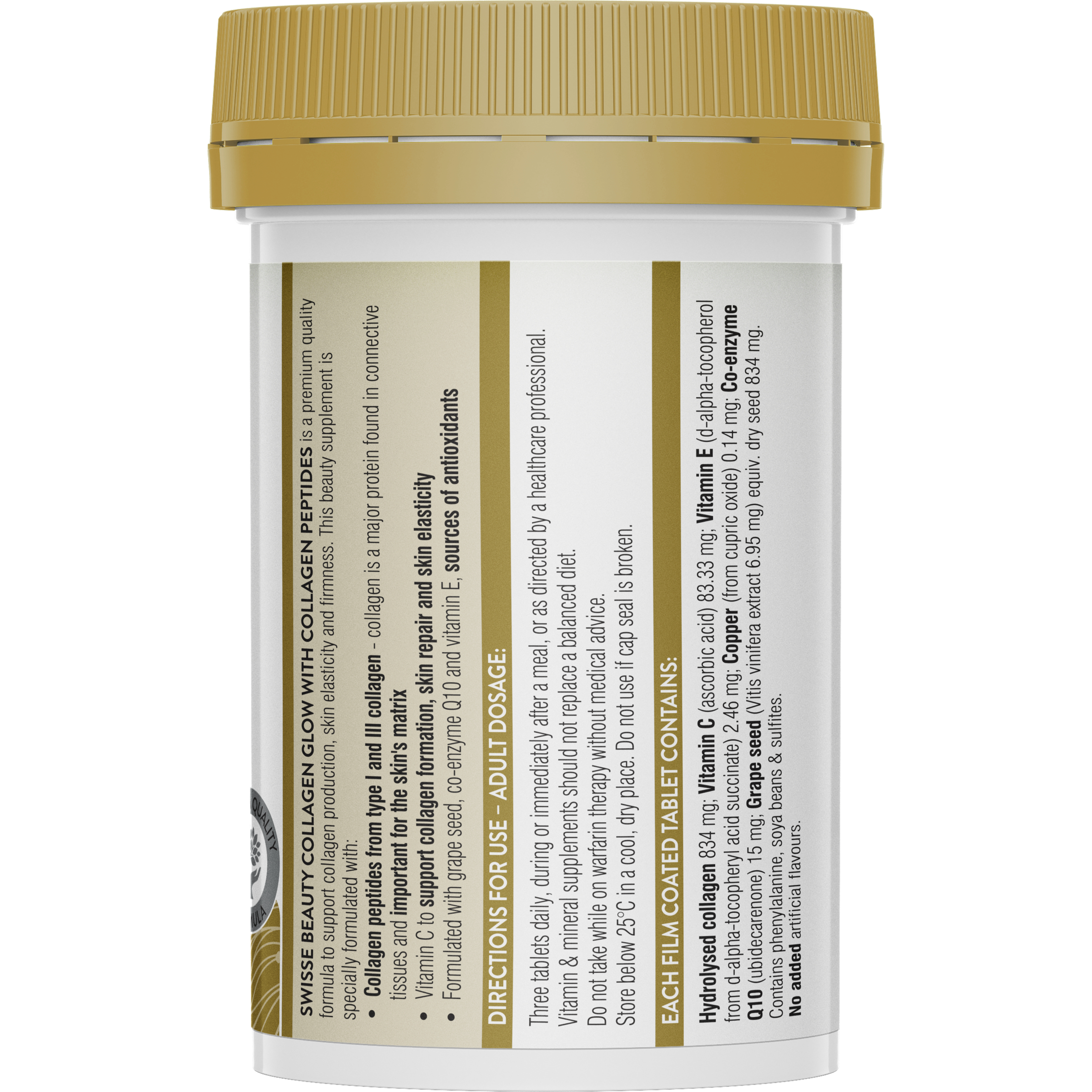 Swisse Beauty Collagen Glow With Collagen Peptides 60 tablets - Image 2