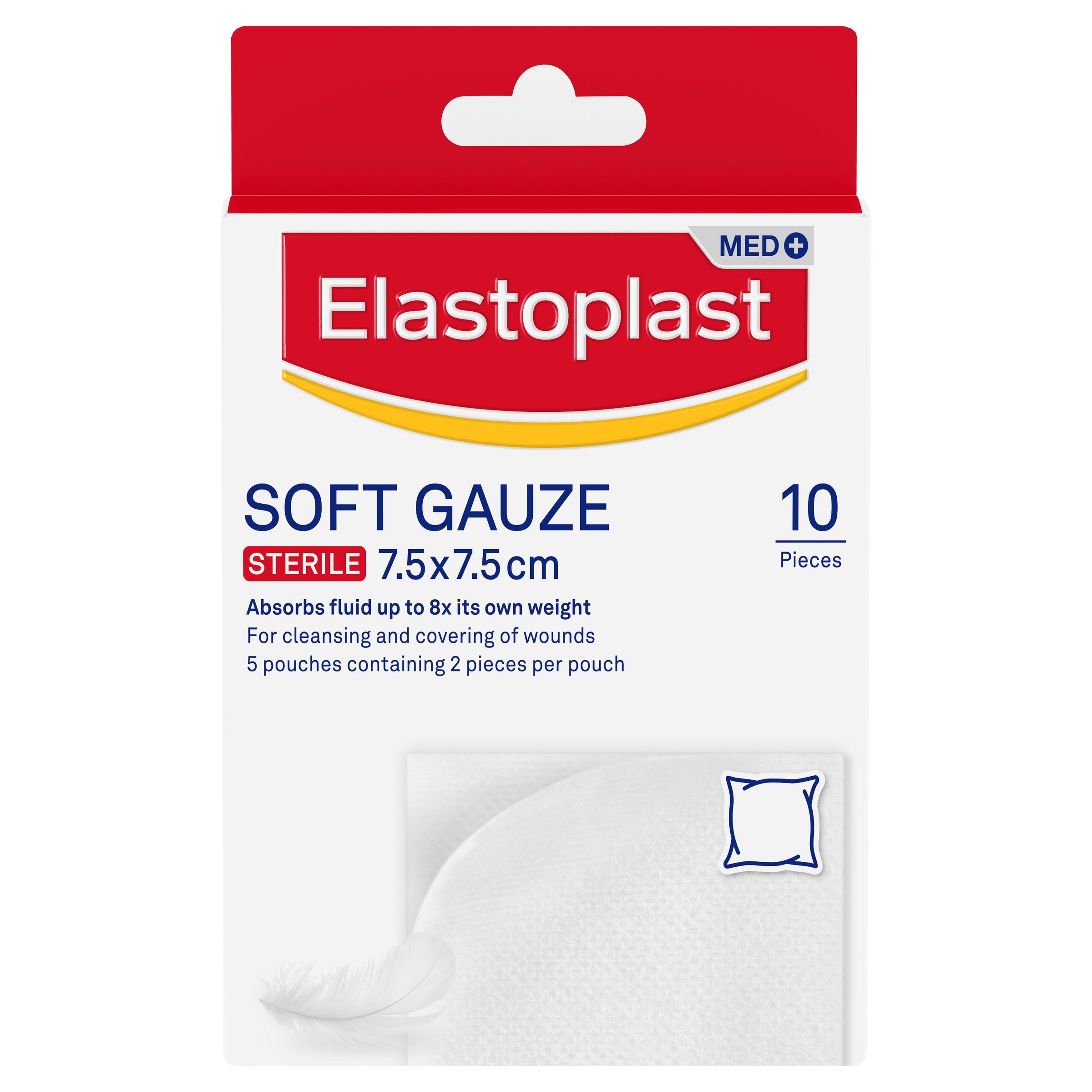 Elastoplast Soft Gauze Sterilized 7.5 X 7.5cm 10 - 1 each - Image 1