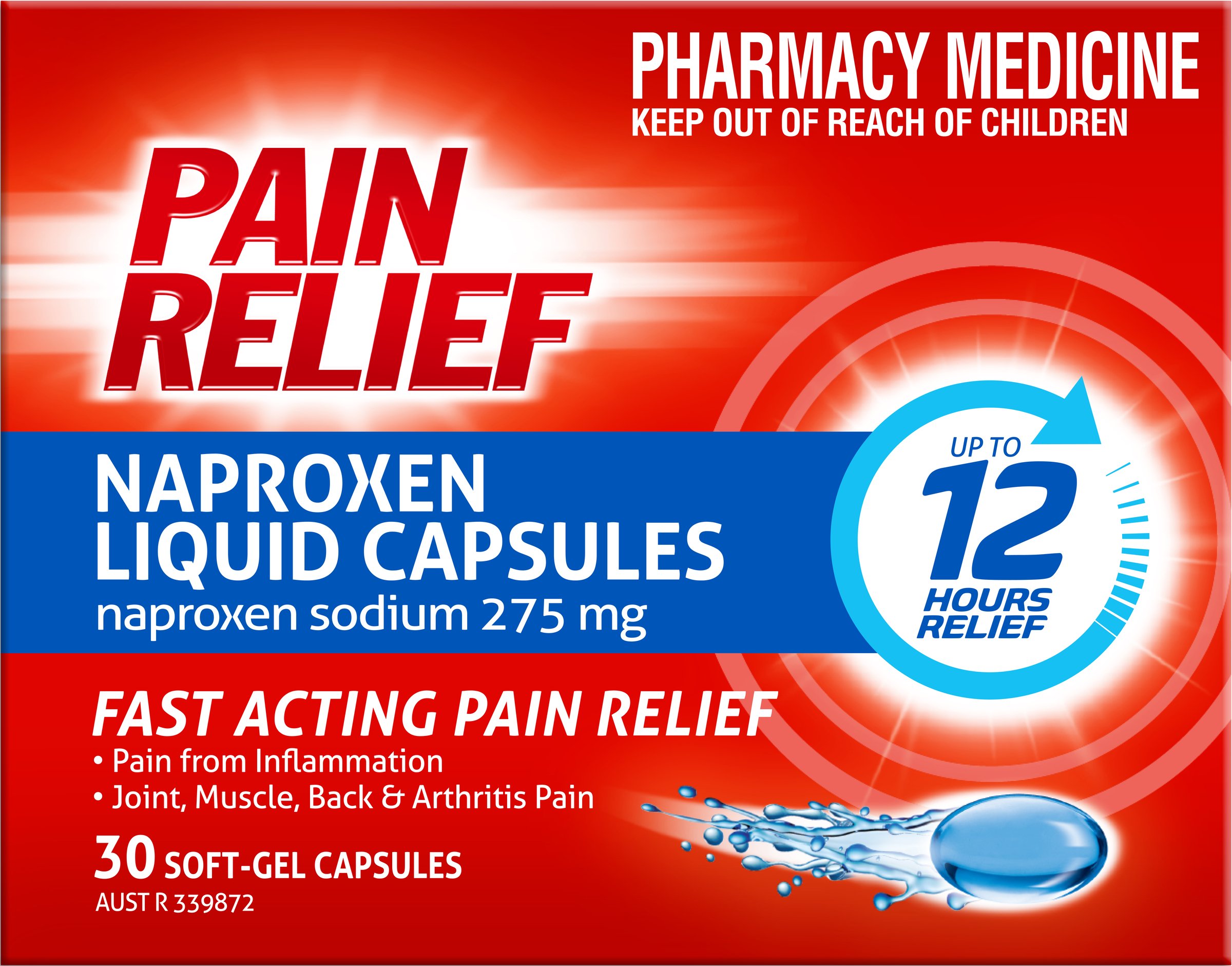 Pain Relief Naproxen 30 liquid capsules
