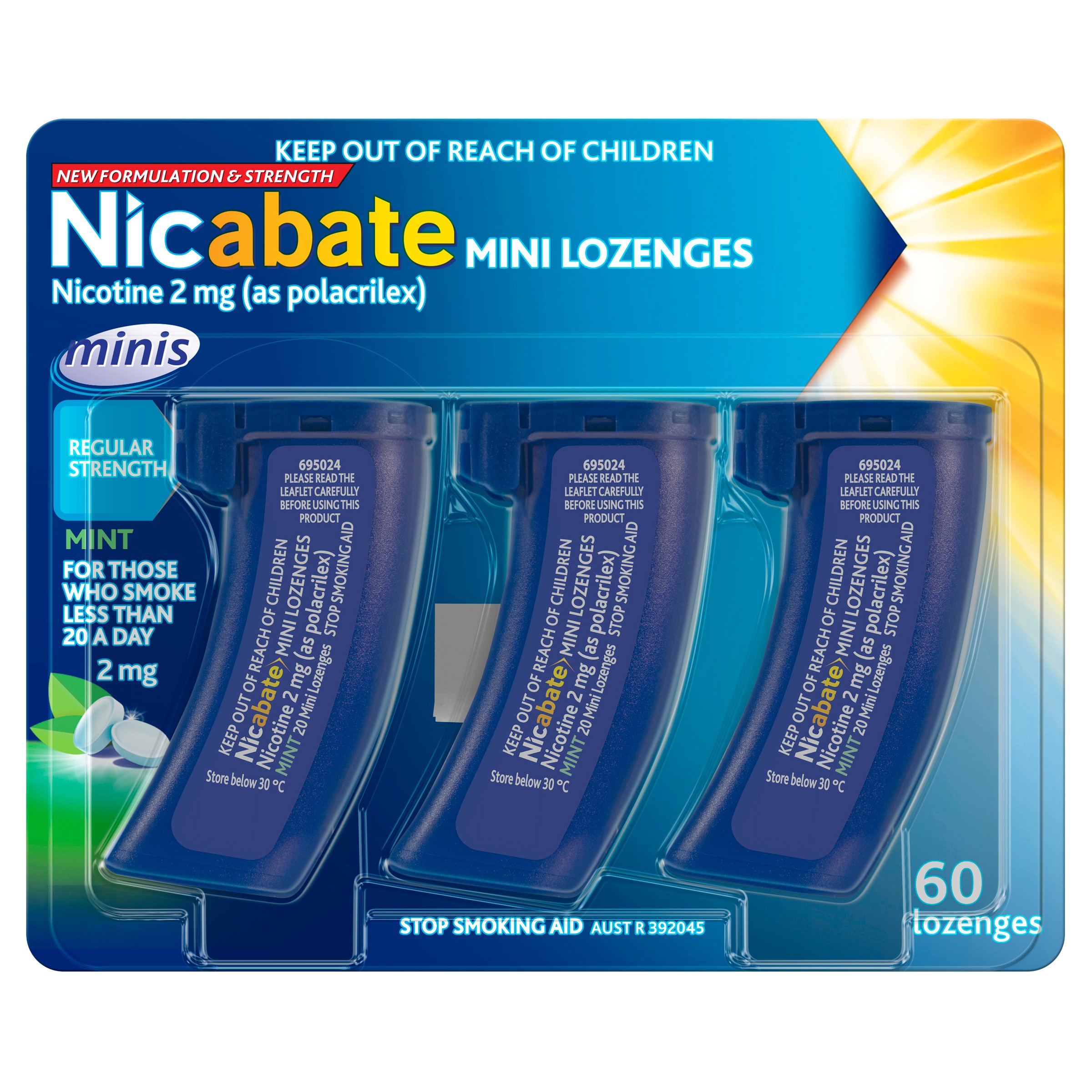Nicabate Minis Lozenge Mint 2mg - 60 pack - Image 1