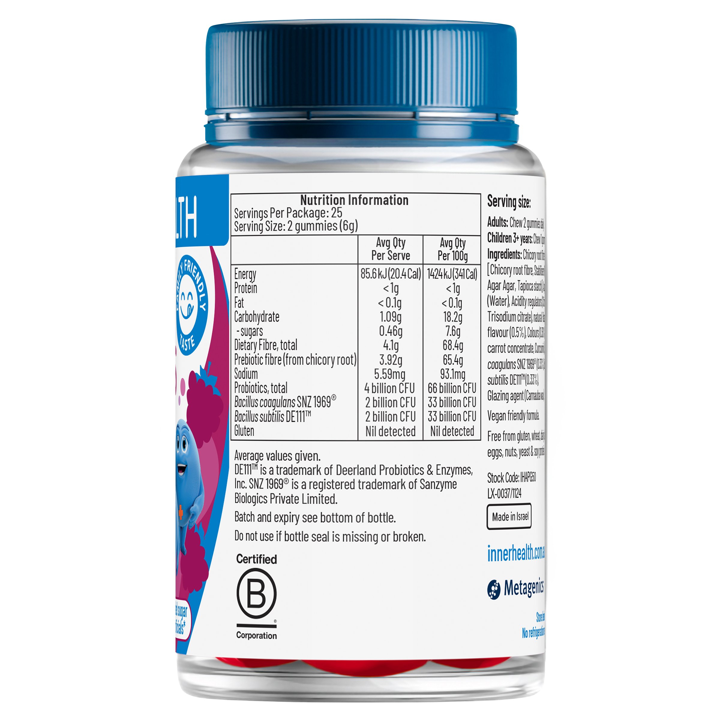 Inner Health Adults 3-In-1 Probiotic Gummies 50 gummies - Image 4