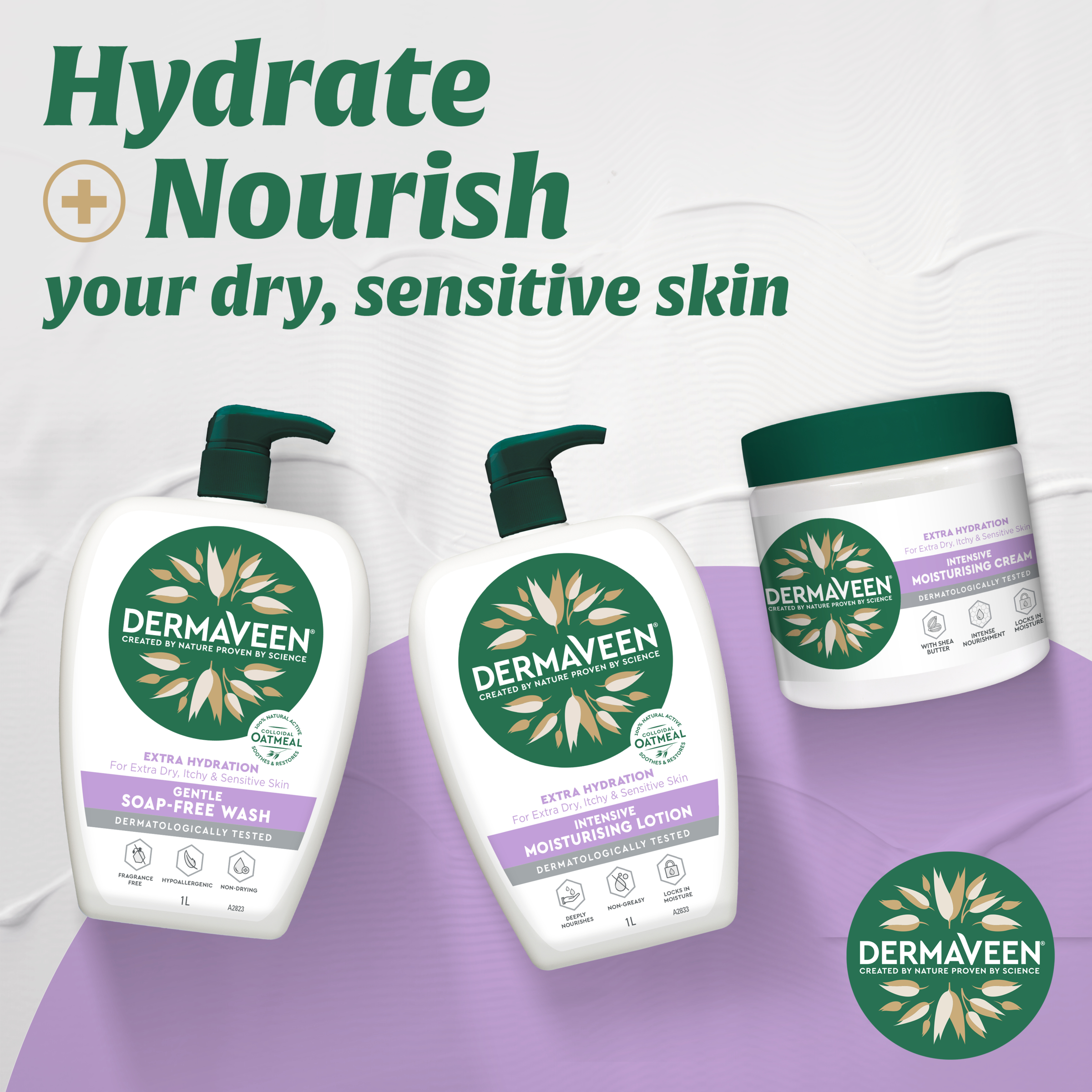 DermaVeen Extra Hydration Soap Free Wash 1 litre - Image 4