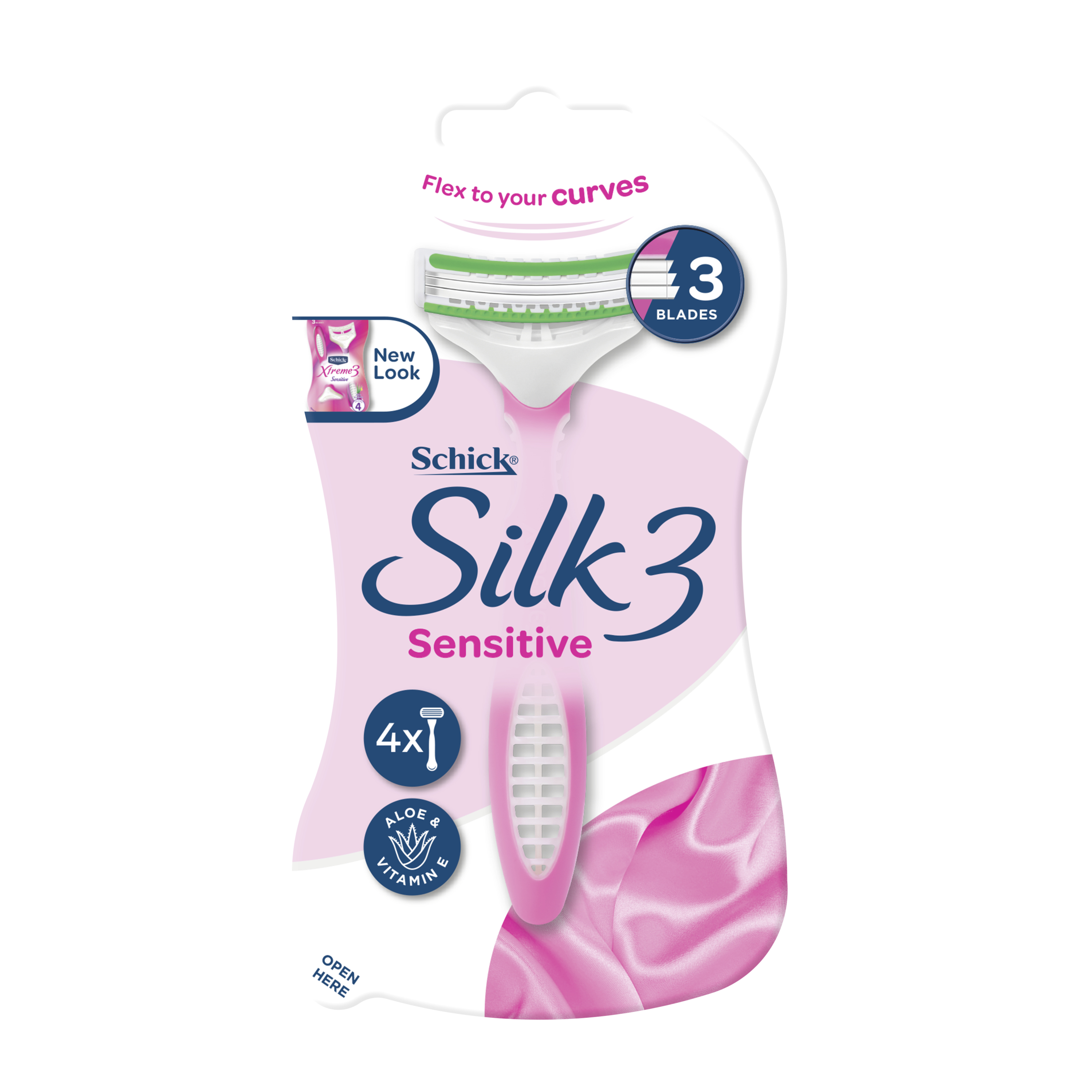 Schick Silk 3 Sensitive Disposable Razors 4 pack - Image 1