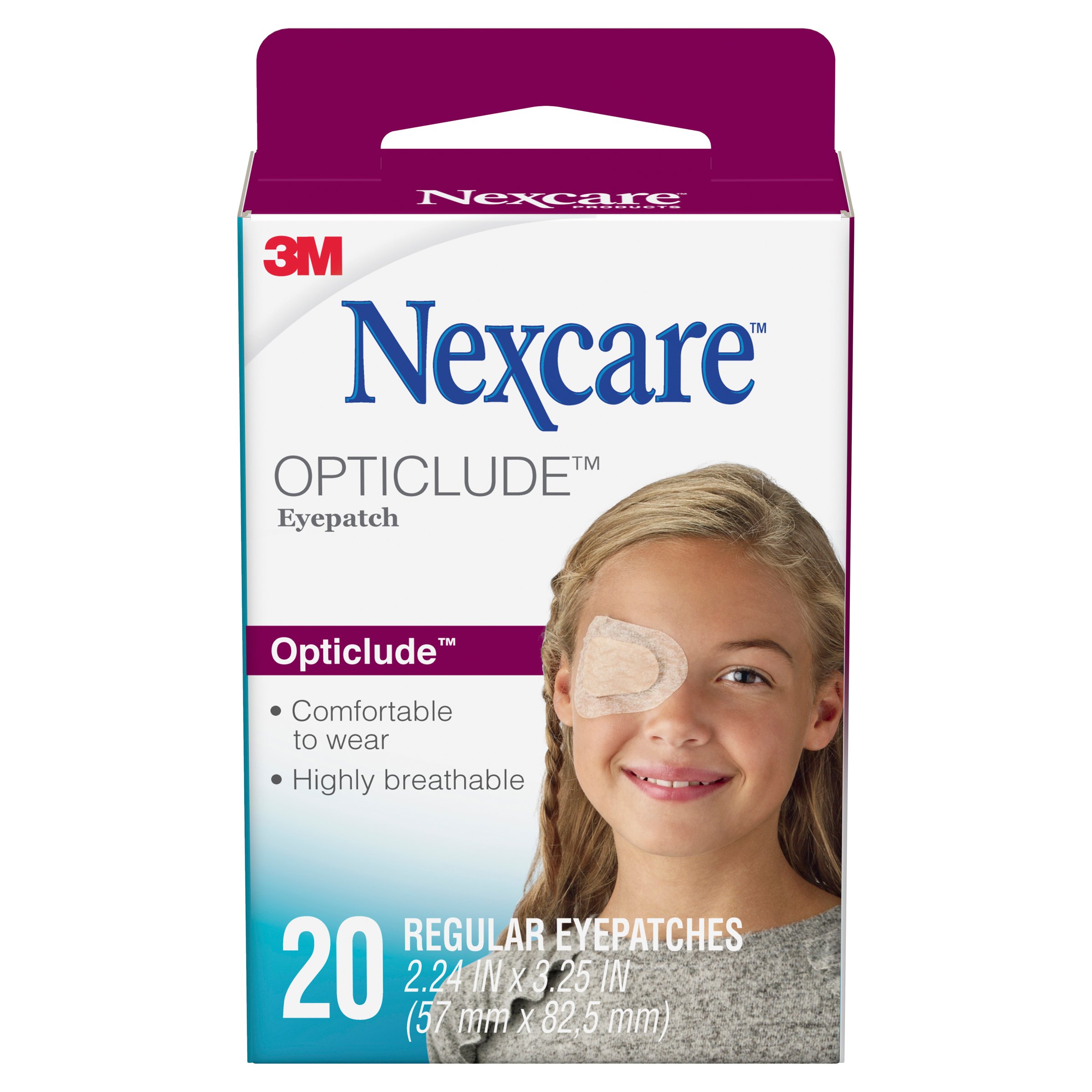 Nexcare Opticlude Orthopic Eye Patch Adult Regular (81mm x 55.5mm) - 20 patches - Image 1