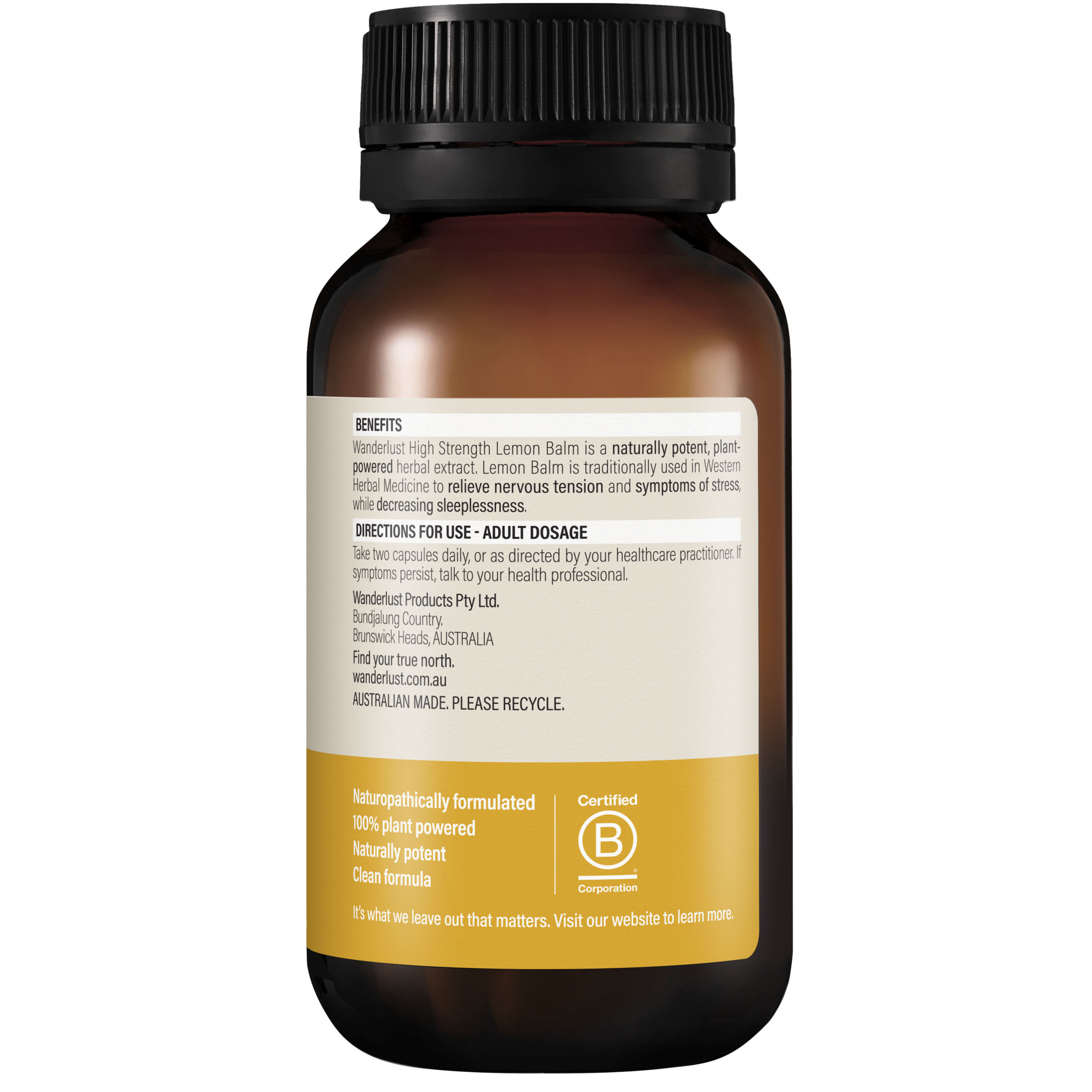 Wanderlust High Strength Lemon Balm 90 capsules - Image 3