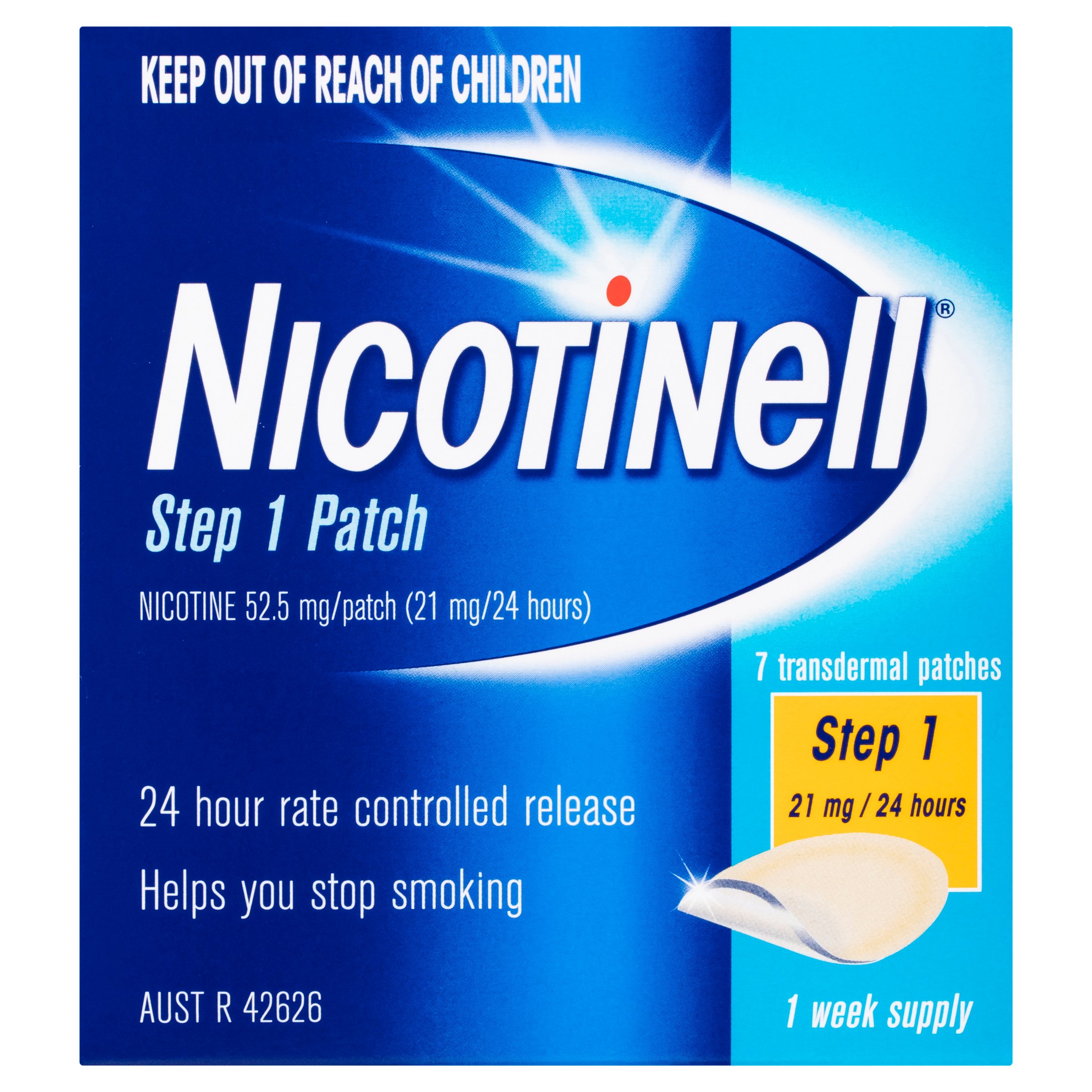 Nicotinell 24 Hour Patches 21mg Step 1 - 7 patches - Image 1