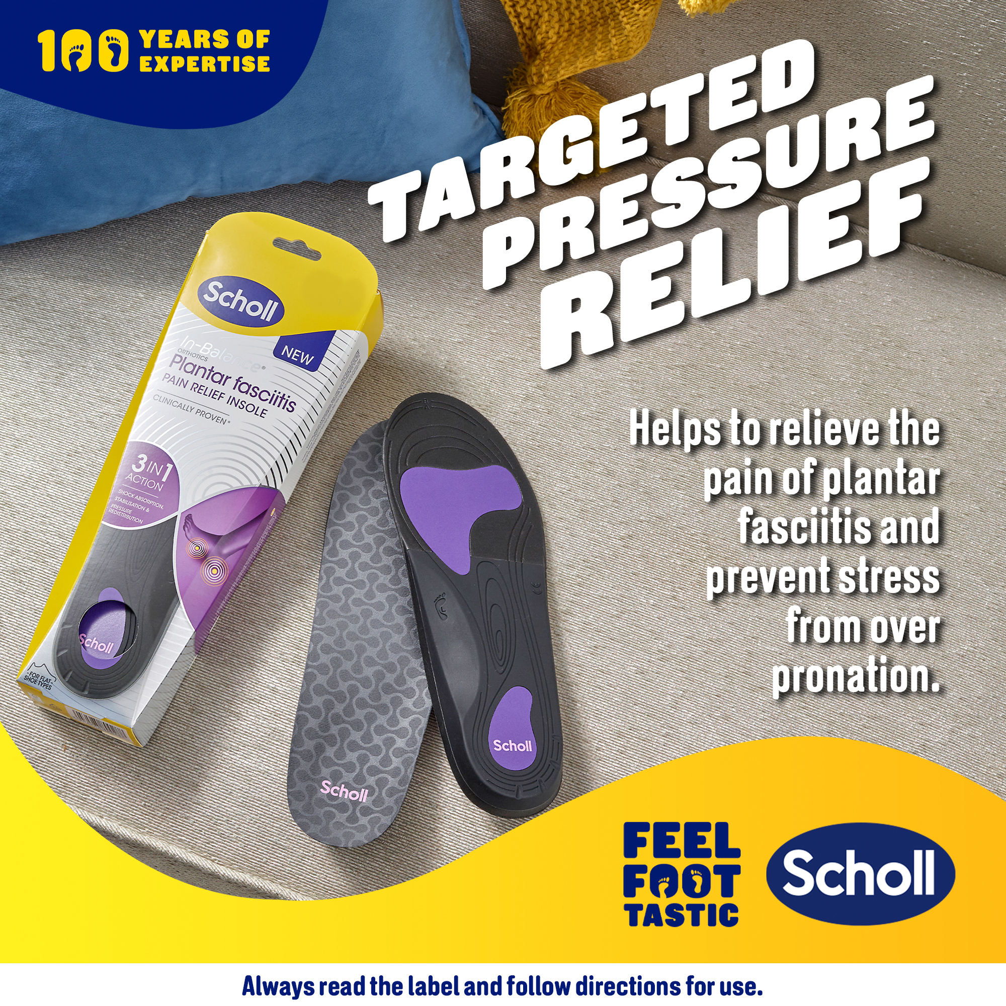 Scholl In Balance Pain Relief Plantar Fasciitis Orthotics Large 1 pair - Image 9