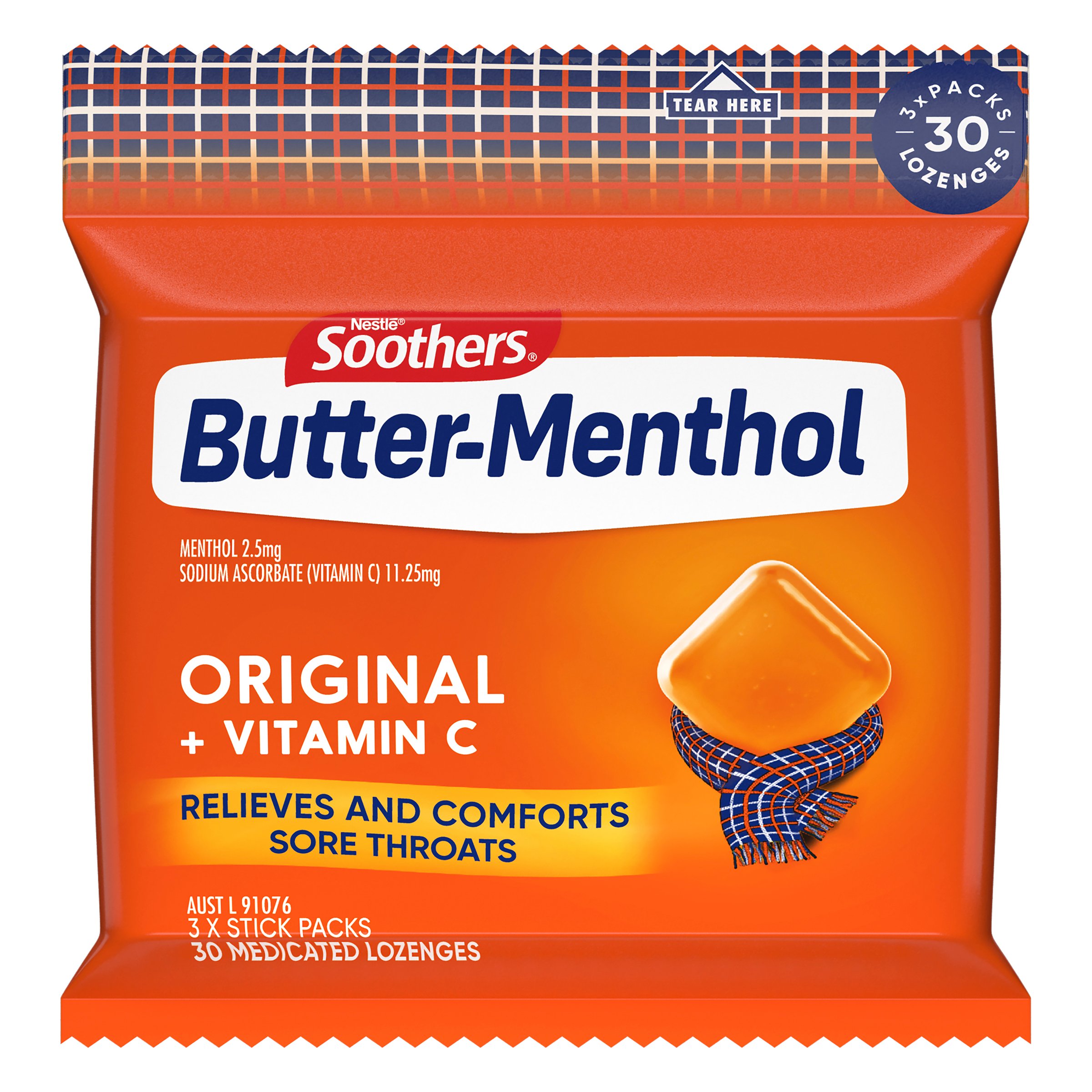 Butter Menthol Stick 10 Lozenges - 3 pack - Image 1