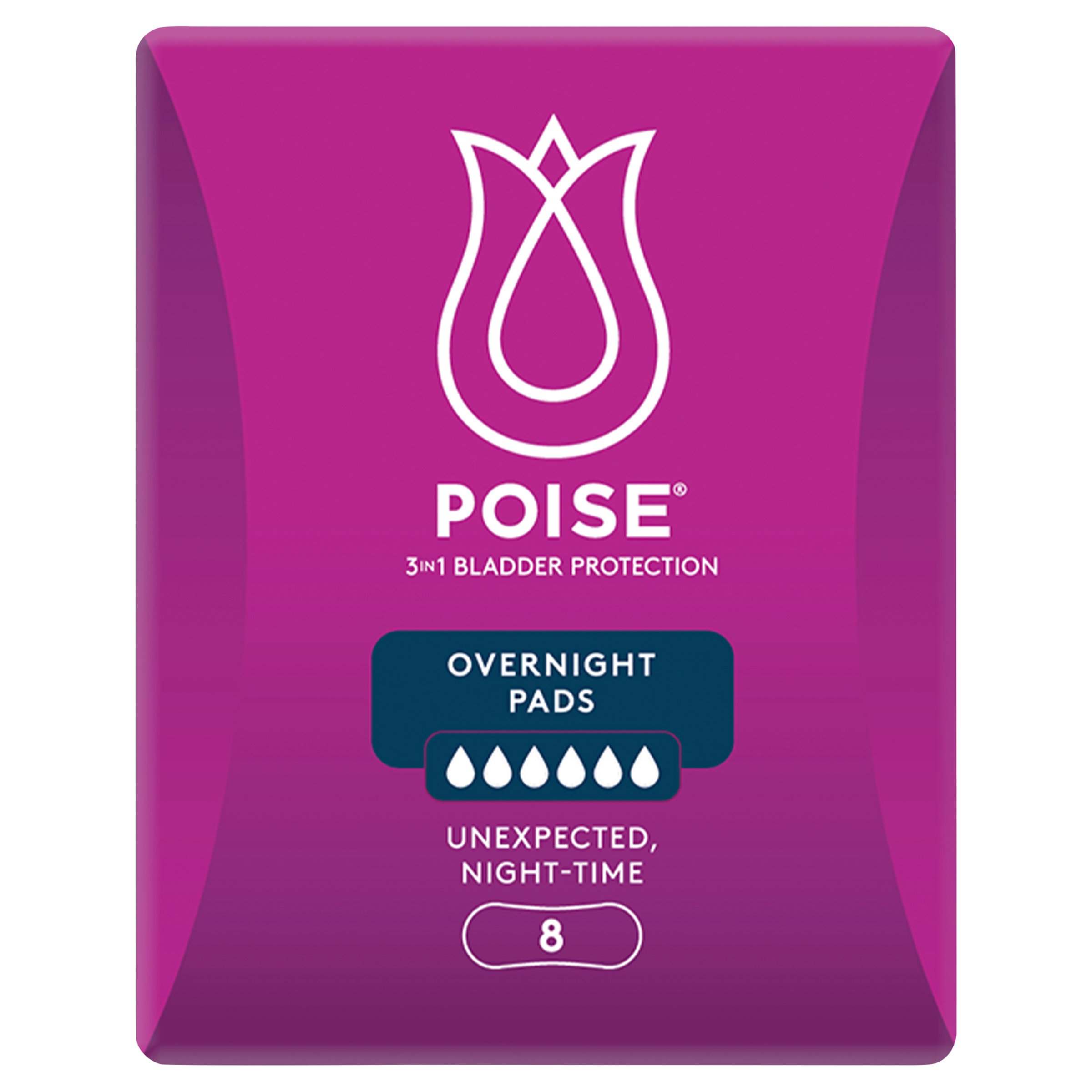 Poise Pads Overnight 8 pack - Image 1