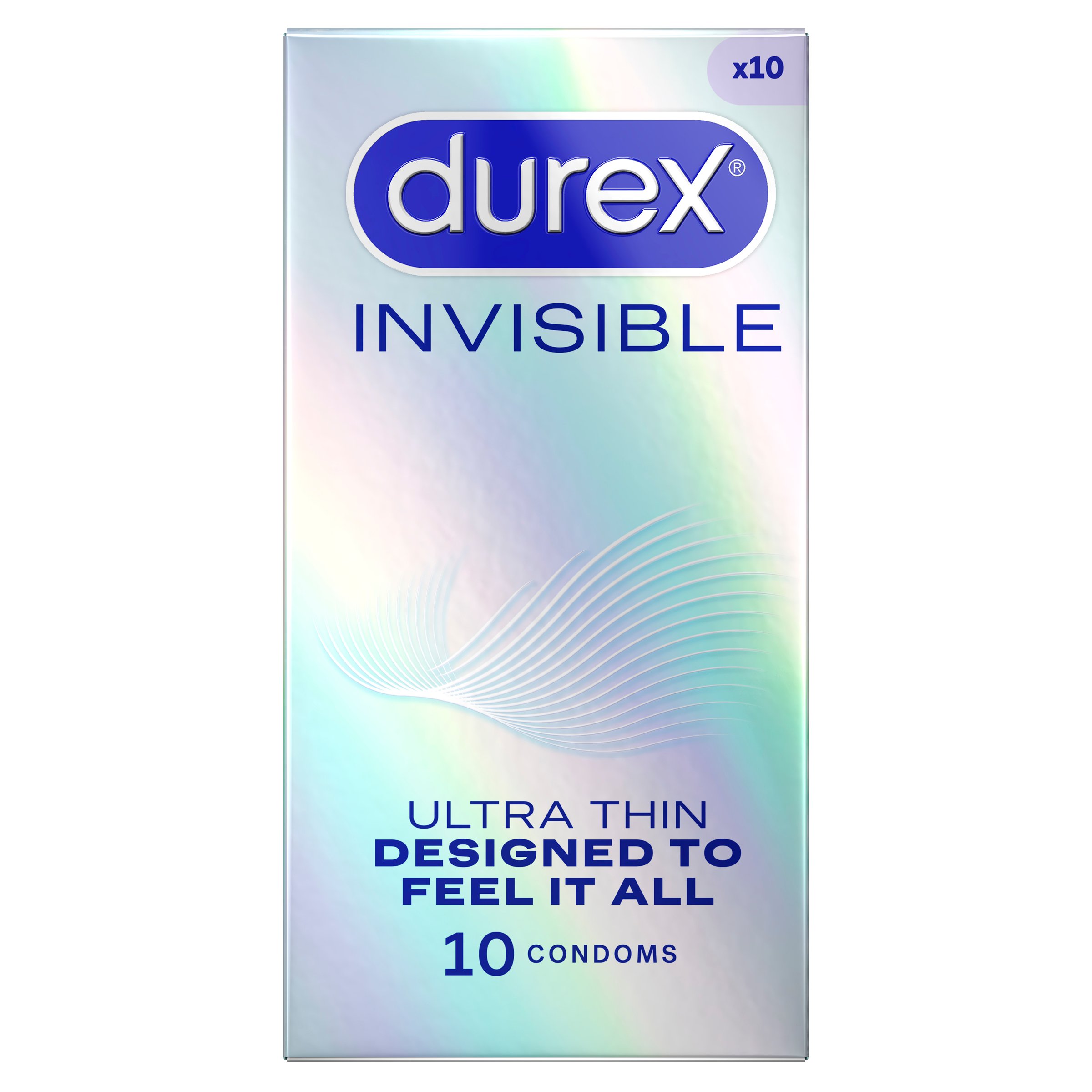 Durex Invisible Ultra Thin Regular Fit Condoms 10 pack - Image 1
