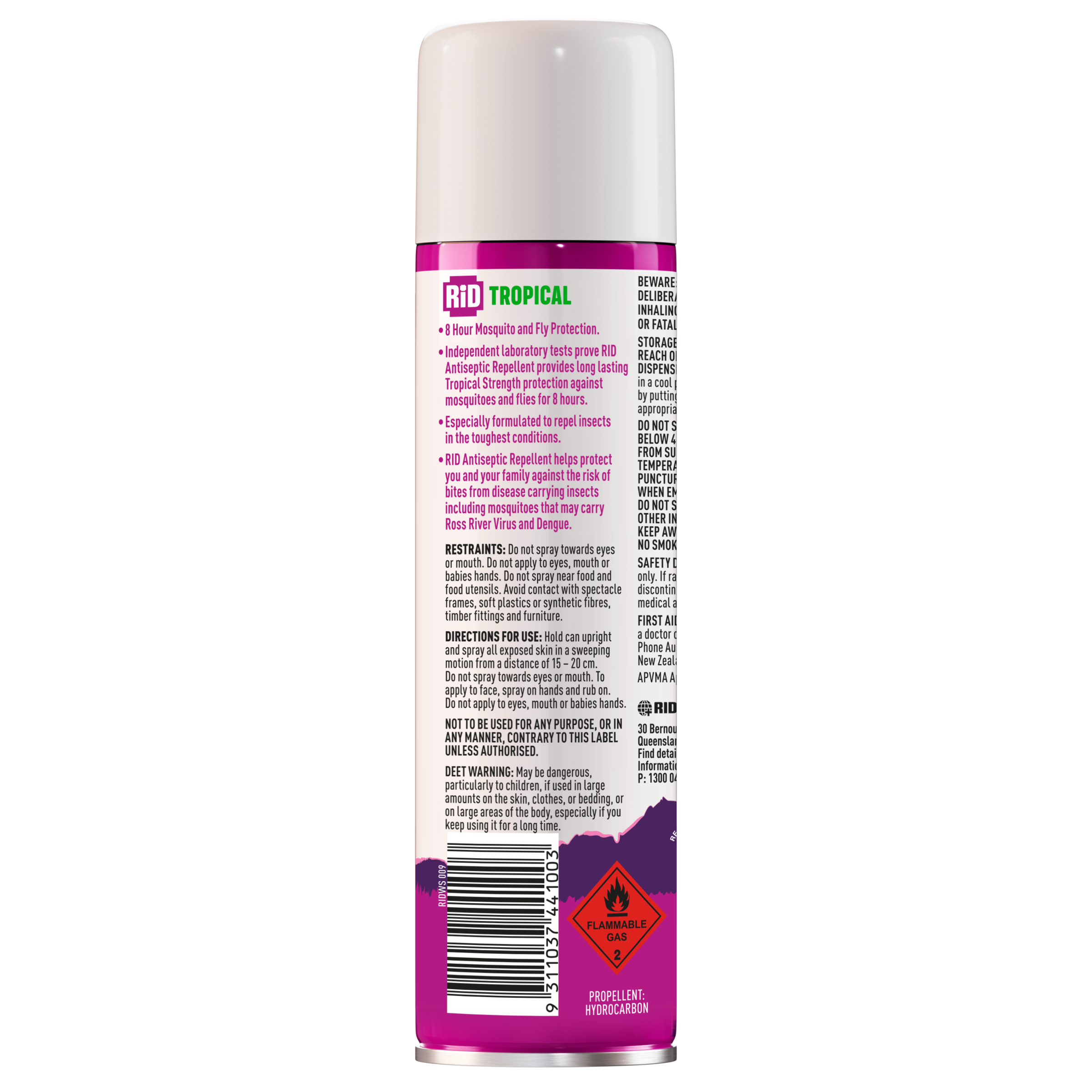 RID Tropical Strength Repellent Aerosol 150g - Image 2