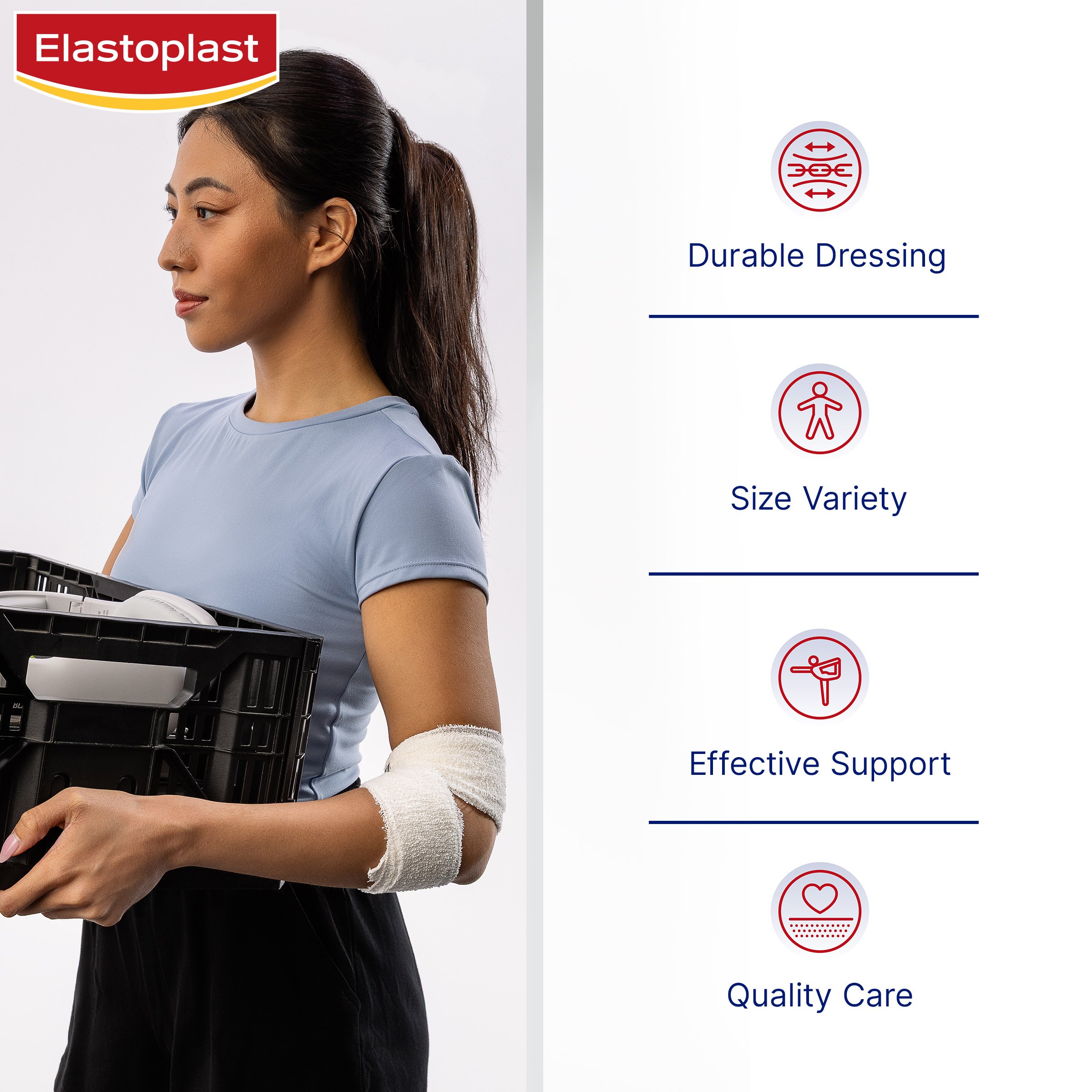 Elastoplast Crepe Bandage Medium Weight 5cm X 1.6m White - 1 roll - Image 6