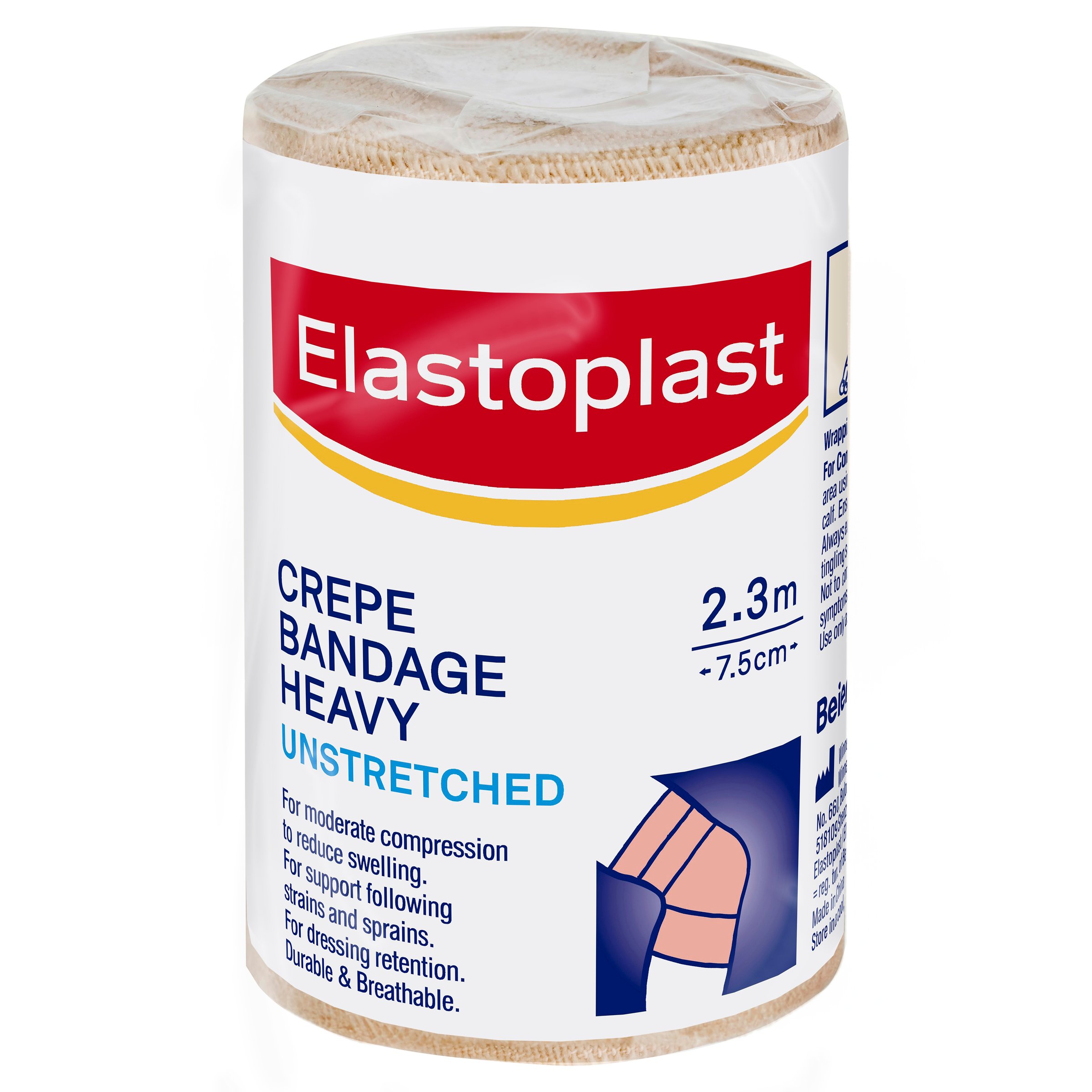 Elastoplast Crepe Bandage Heavy Weight 7.5cm X 2.3m Tan - 1 roll - Image 5