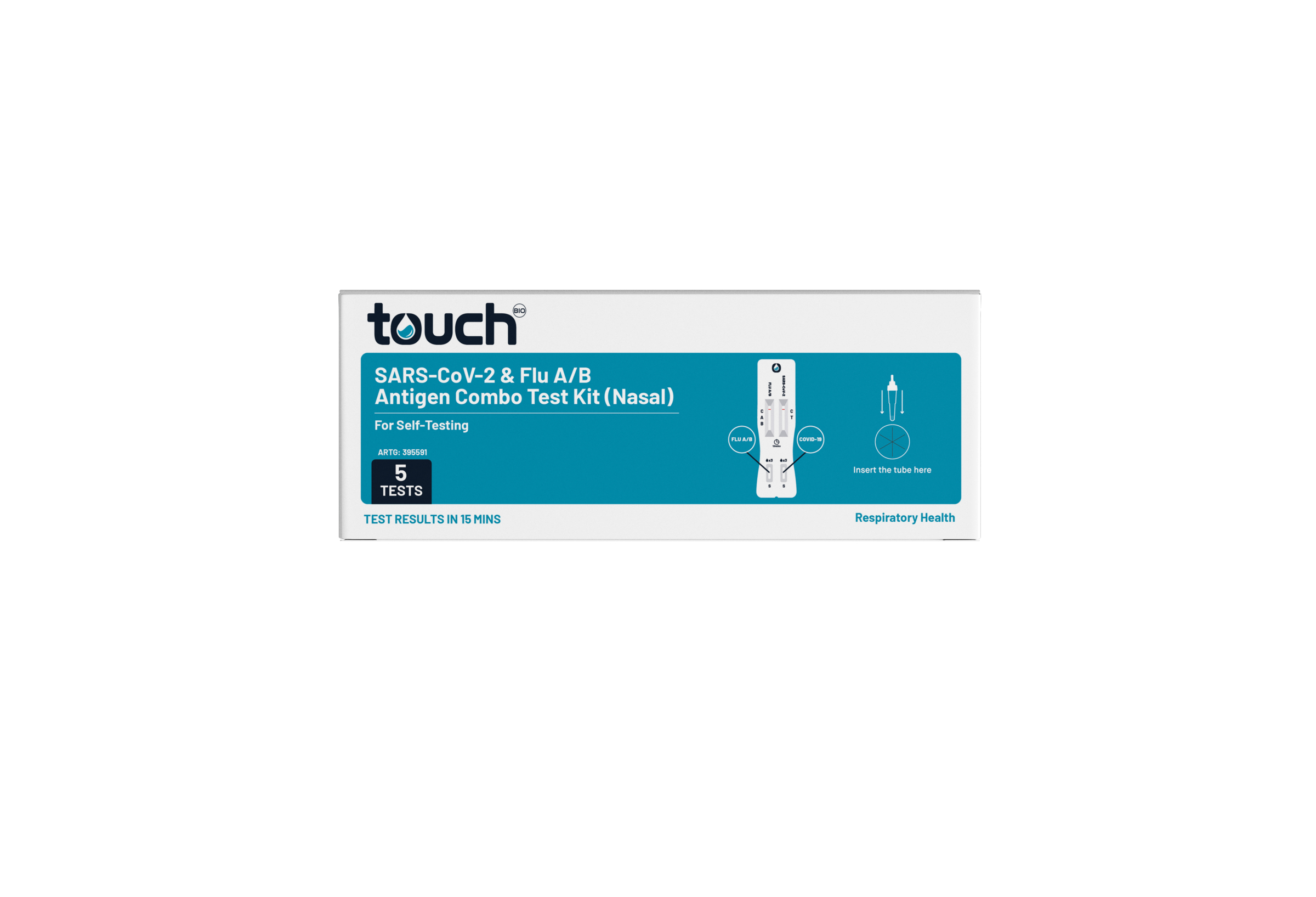 TouchBio 2in1 Flu A/B and COVID-19 Rapid Antigen Self-Testing Kit 5 pack - Image 1