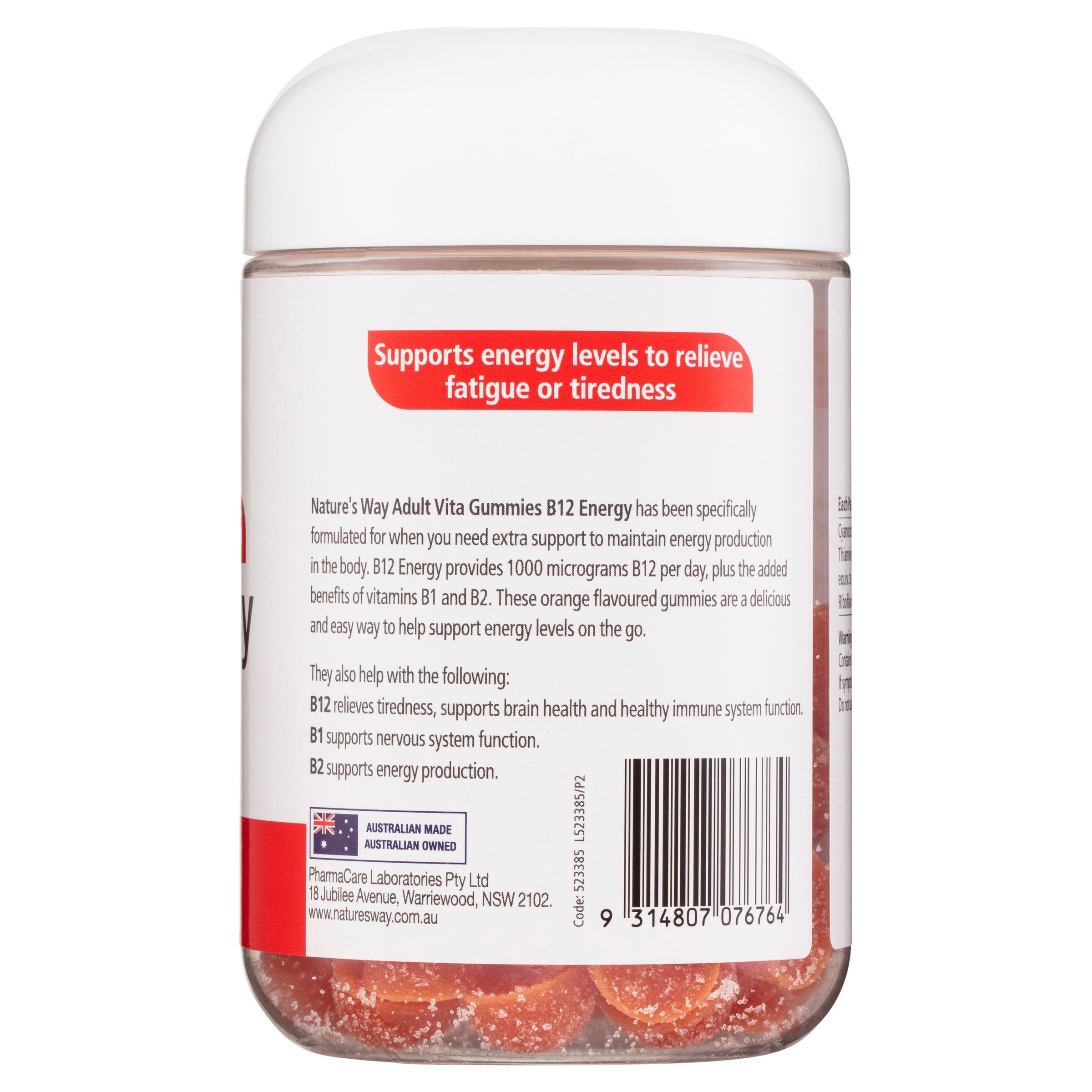 Nature's Way Adult Vita Gummies B12 Energy 80 pastilles - Image 3