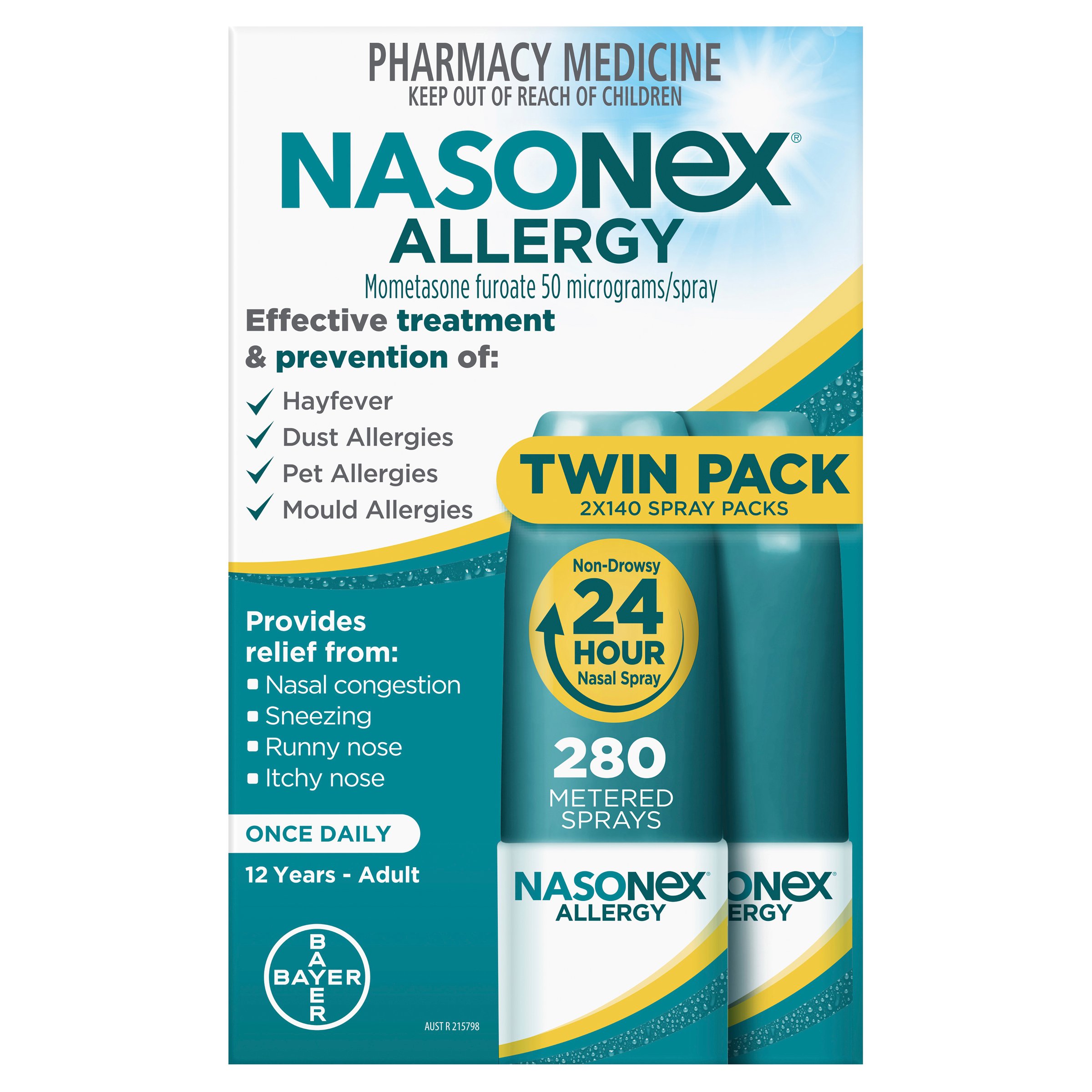 Nasonex Allergy Spray 140 Doses 2 pack - Image 1