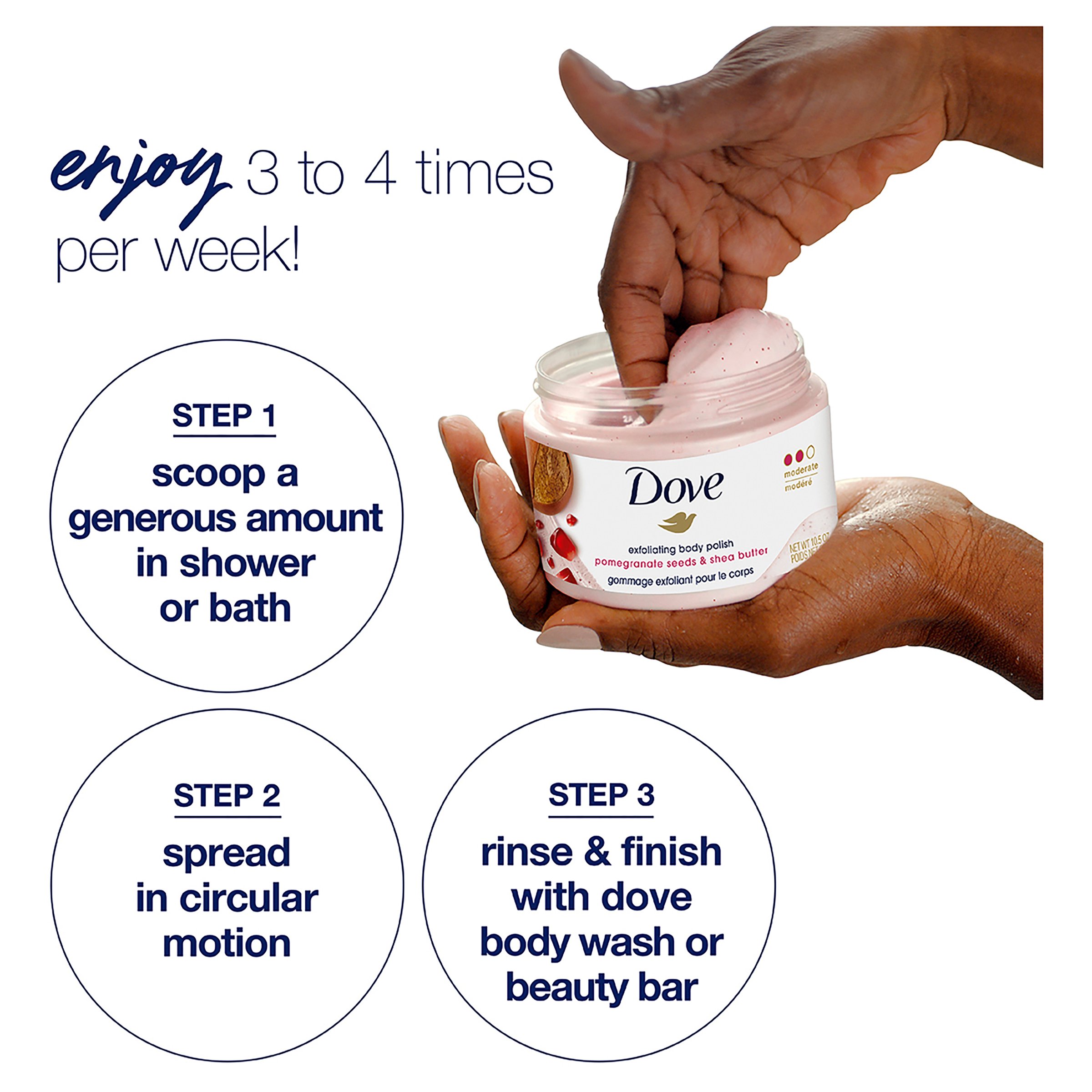Dove Exfoliating Body Polish Pomegranate And Shea Butter 298g - Image 7