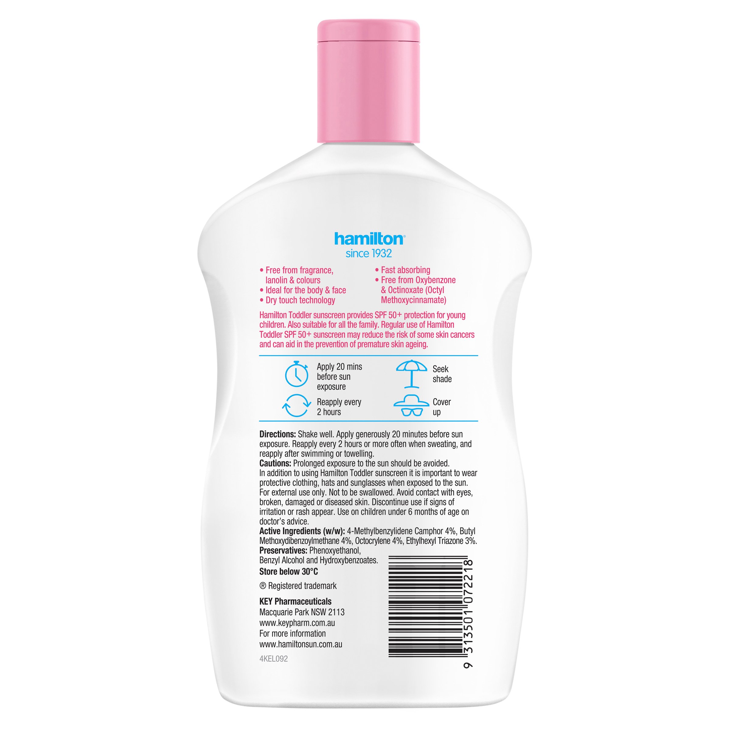 Hamilton Toddler Lotion SPF50+ - 250ml - Image 2