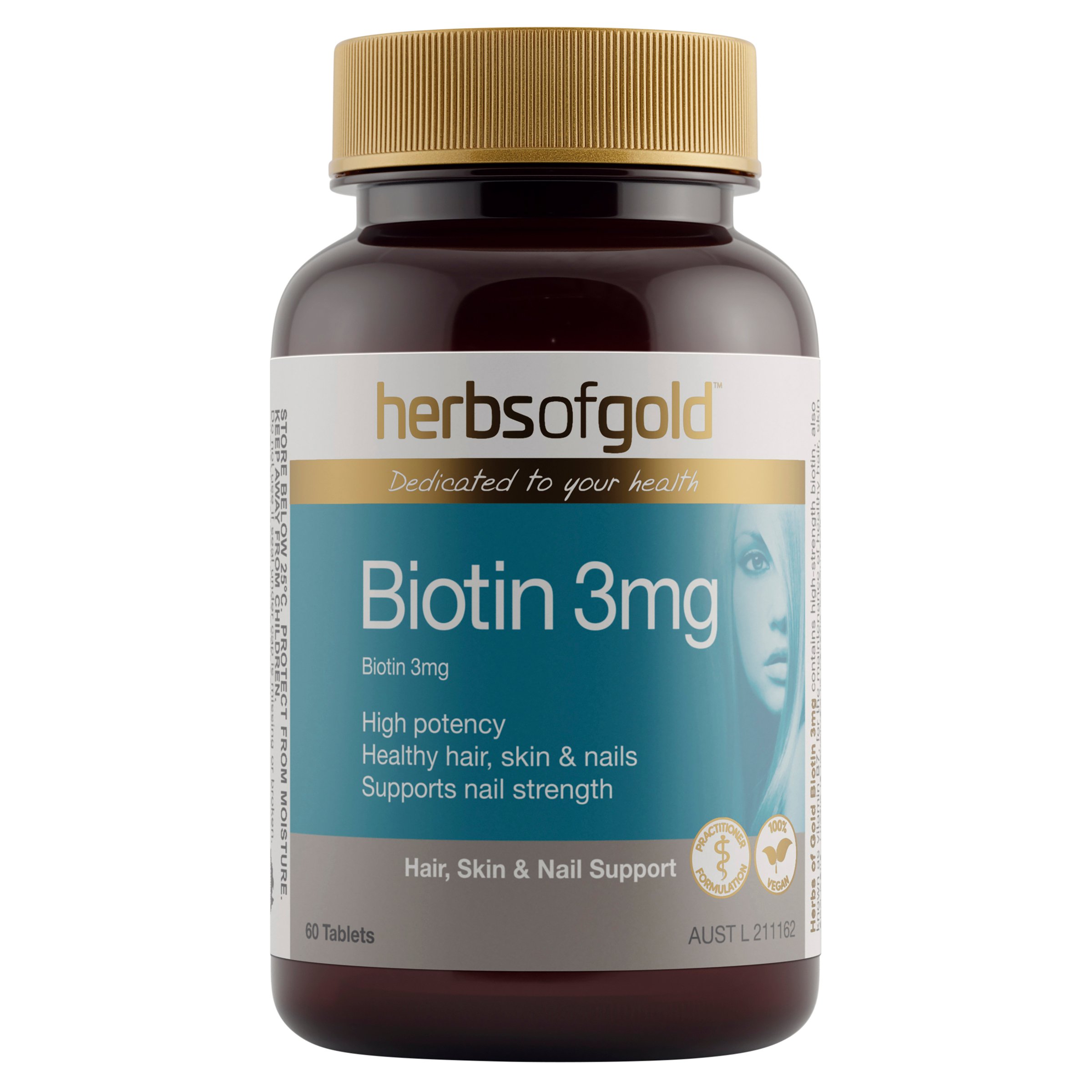 Herbs of Gold Biotin 3mg - 60 tablets - Image 1