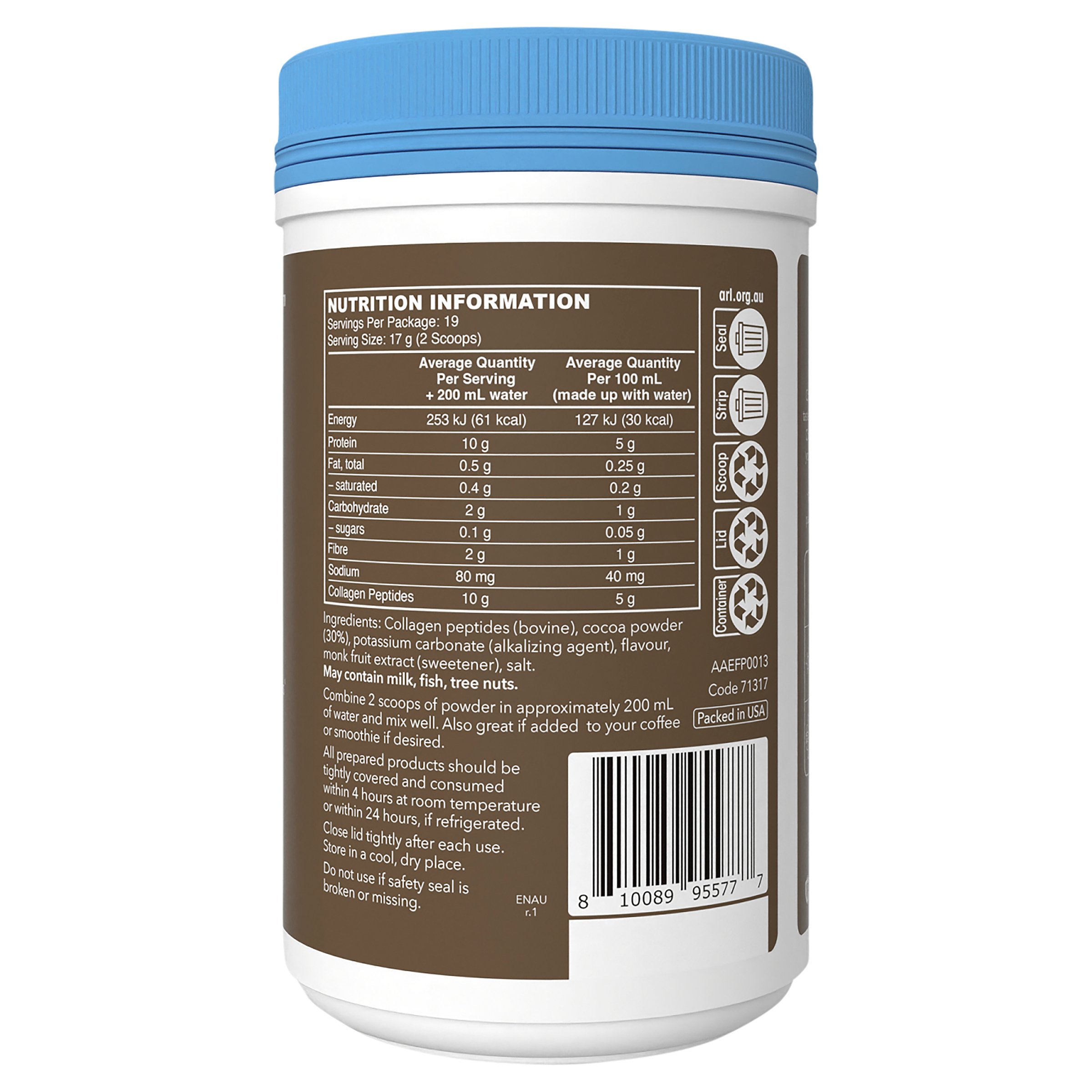 Vital Proteins Collagen Peptides Chocolate 329g - Image 3