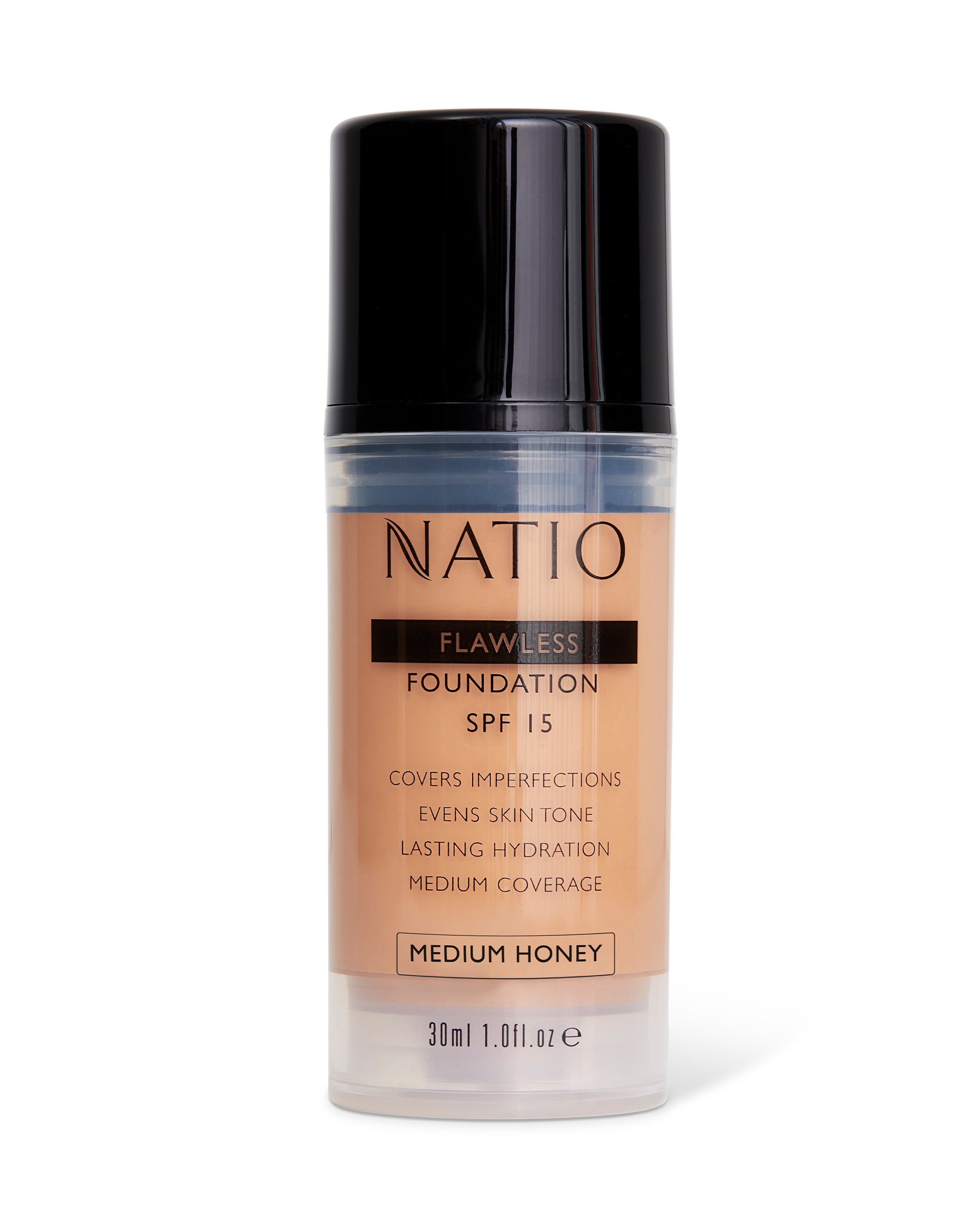 Natio Flawless Foundation SPF 15 Medium Honey 30ml - Image 1