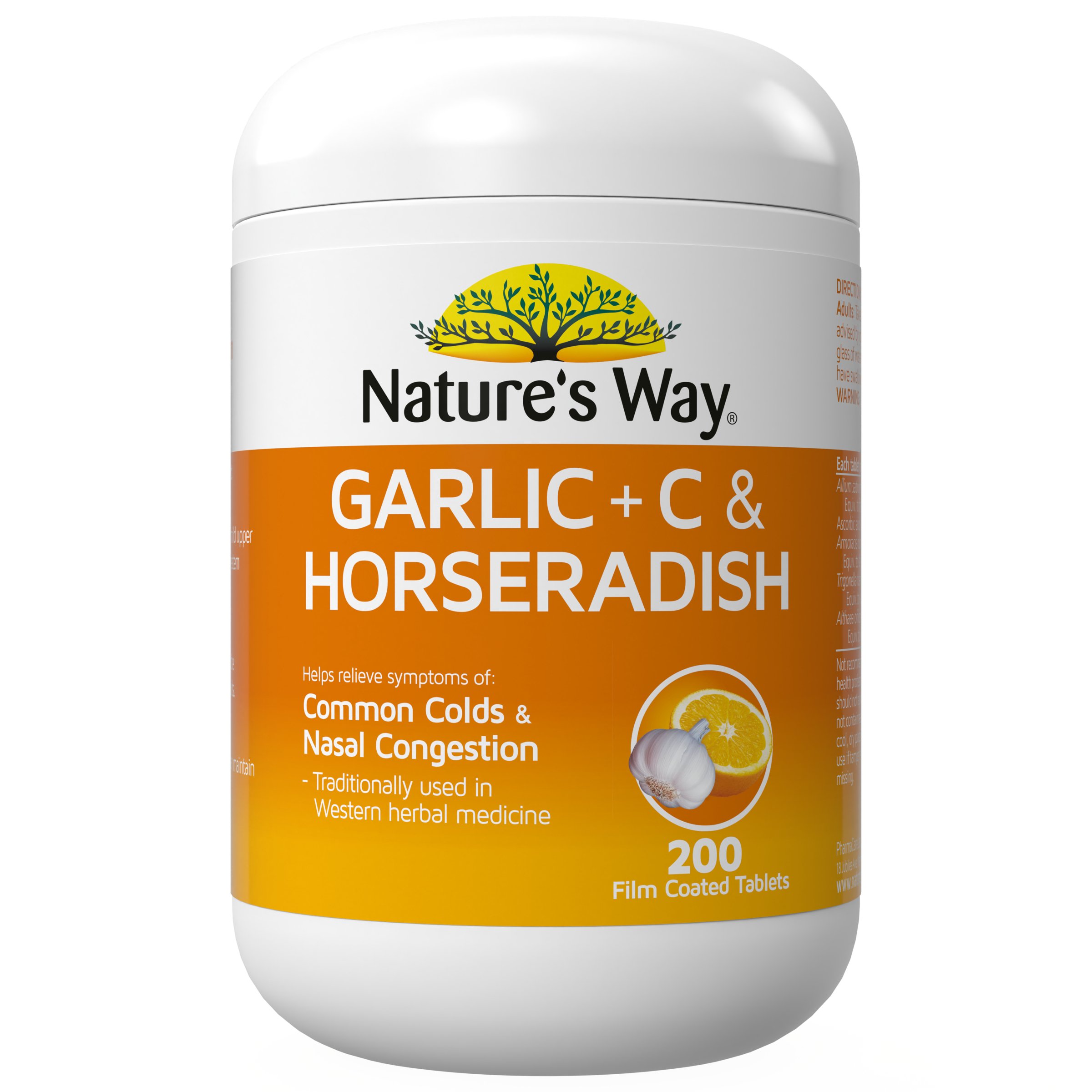 Nature's Way Mega Garlic+C & Horseradish 200 tablets - Image 1