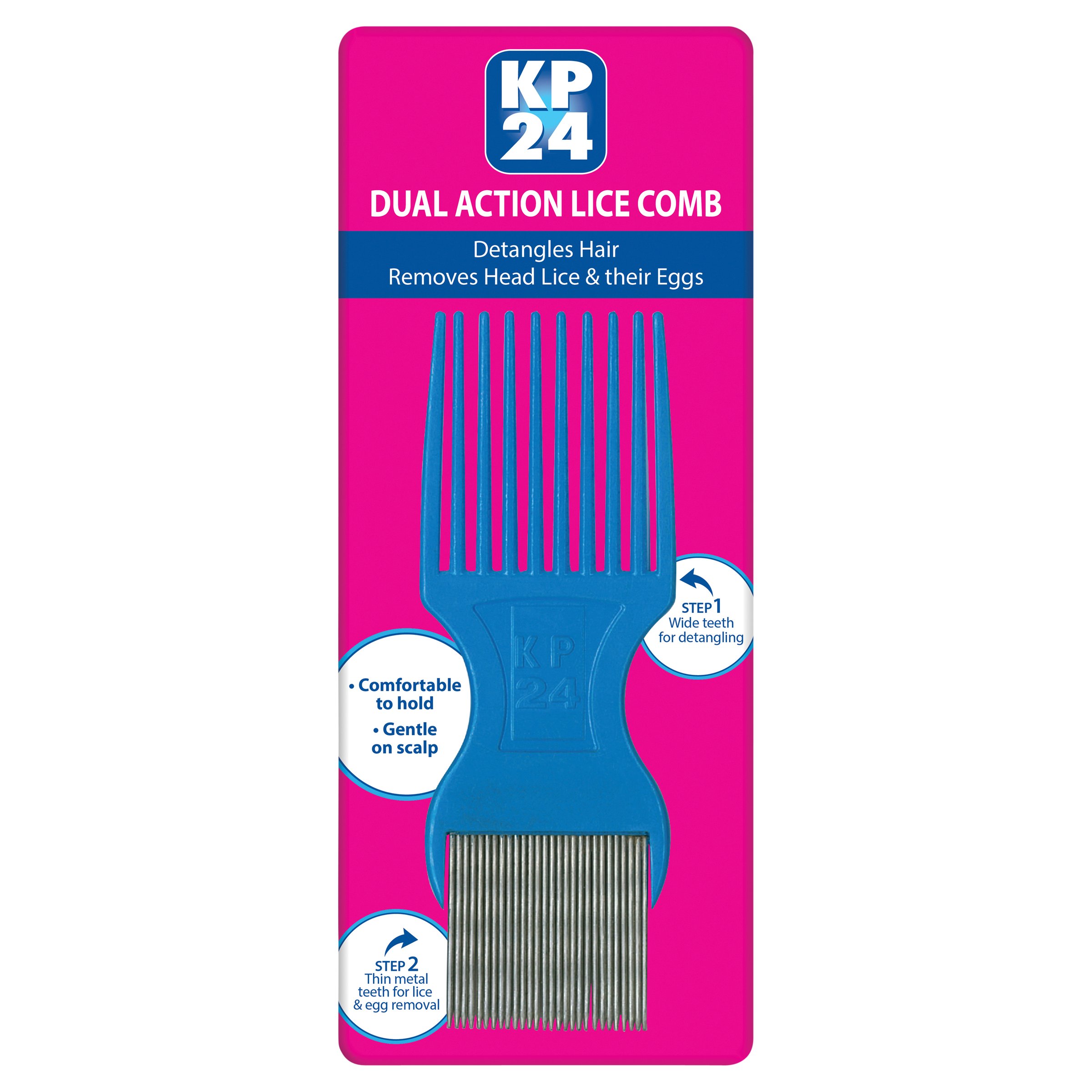 KP24 Metal Head Lice Comb 1 each - Image 1