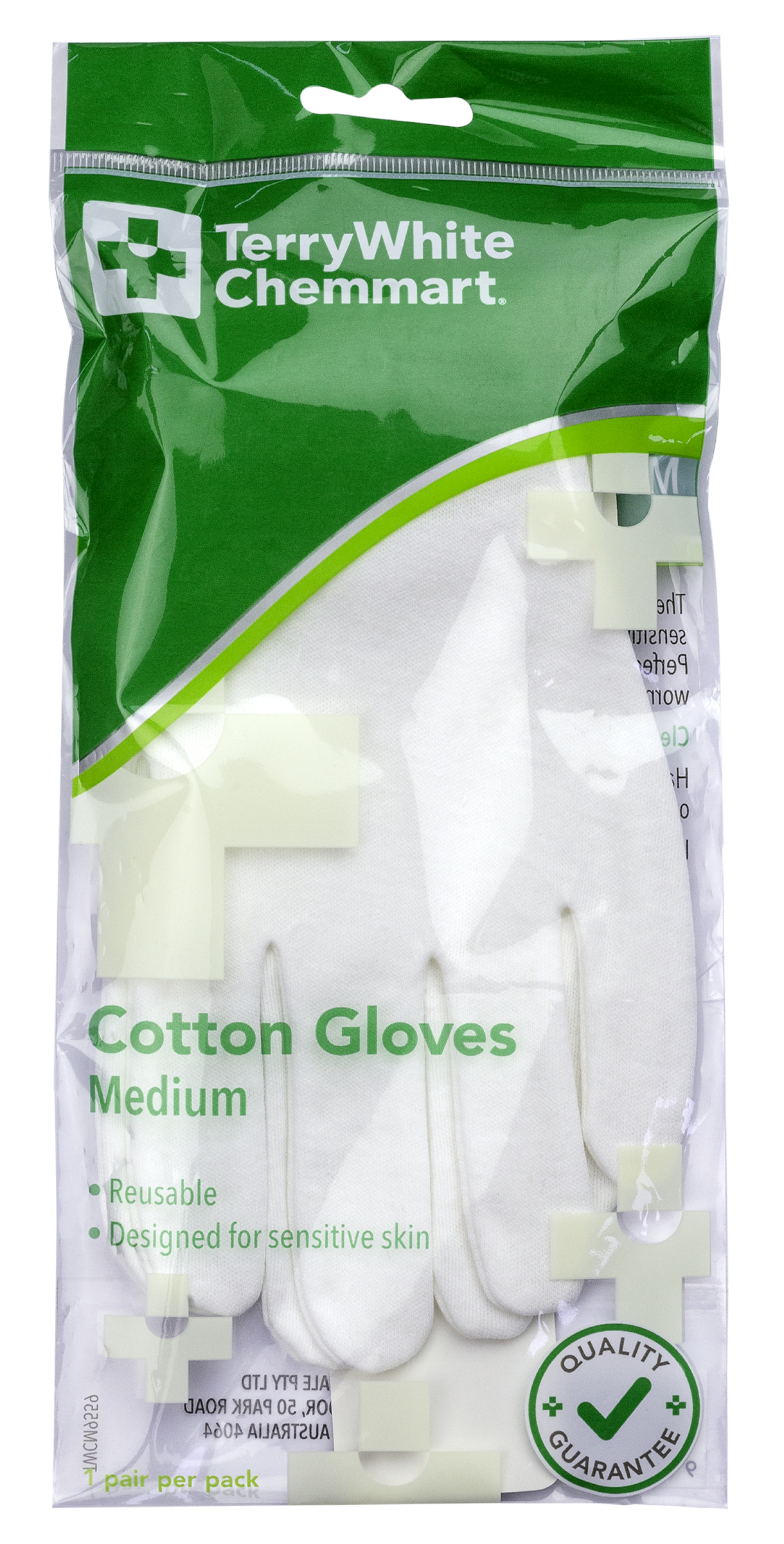 TerryWhite Chemmart Cotton Gloves Medium 1 pair