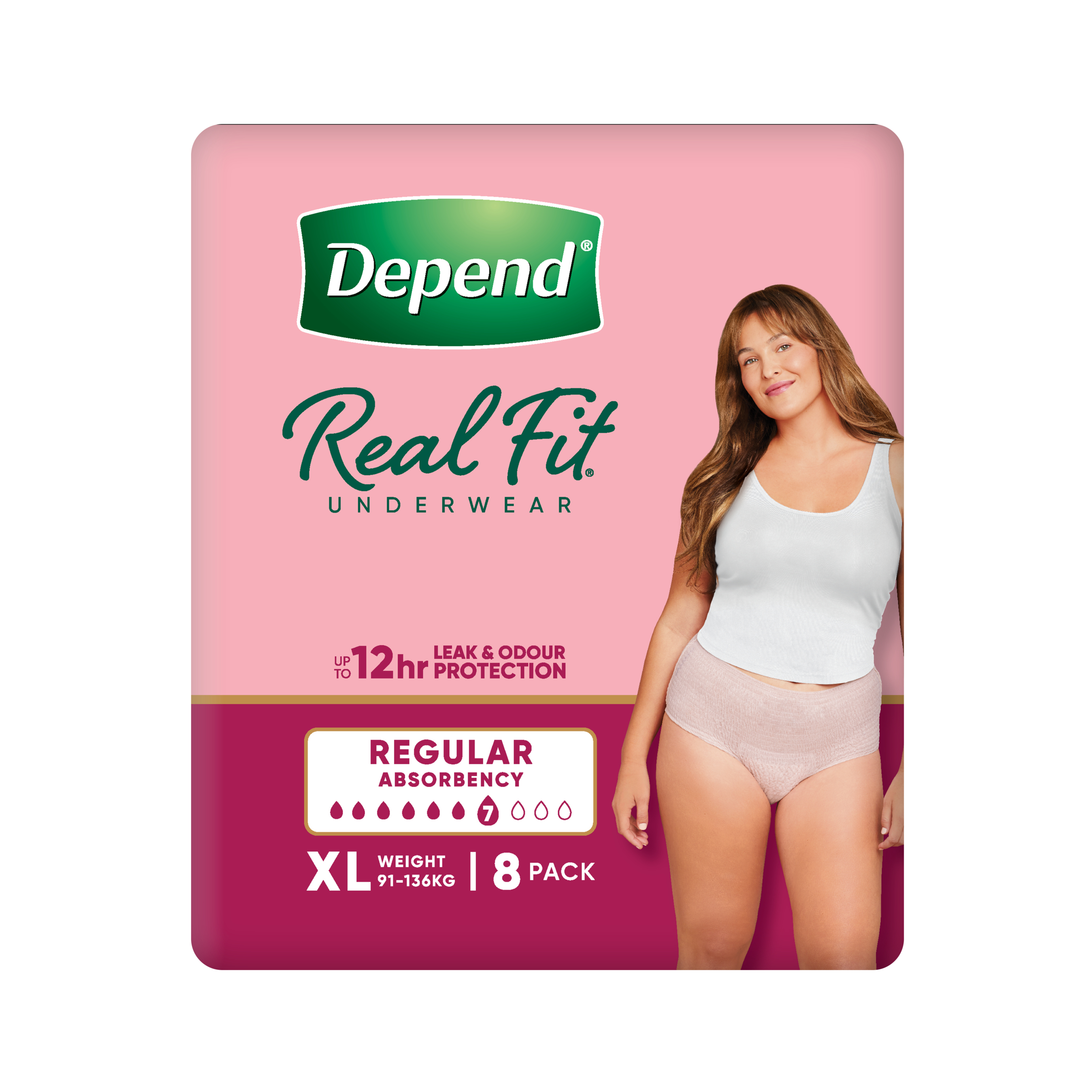 Depend Underwear RealFit Female X/Large 8 pack - Image 1
