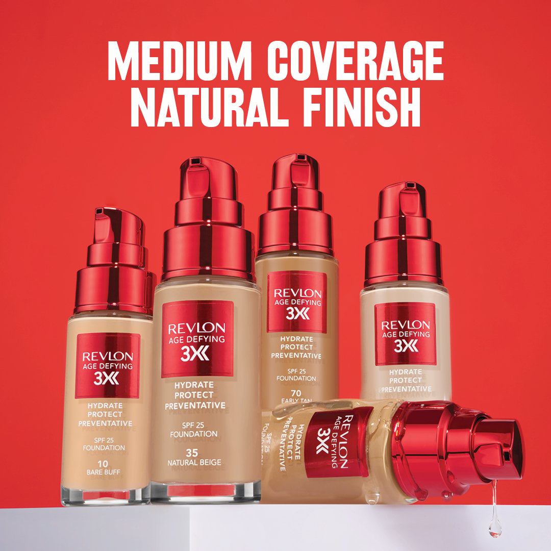 Revlon Age Defying Triple Lift Foundation Medium Beige 040 - 30ml - Image 3