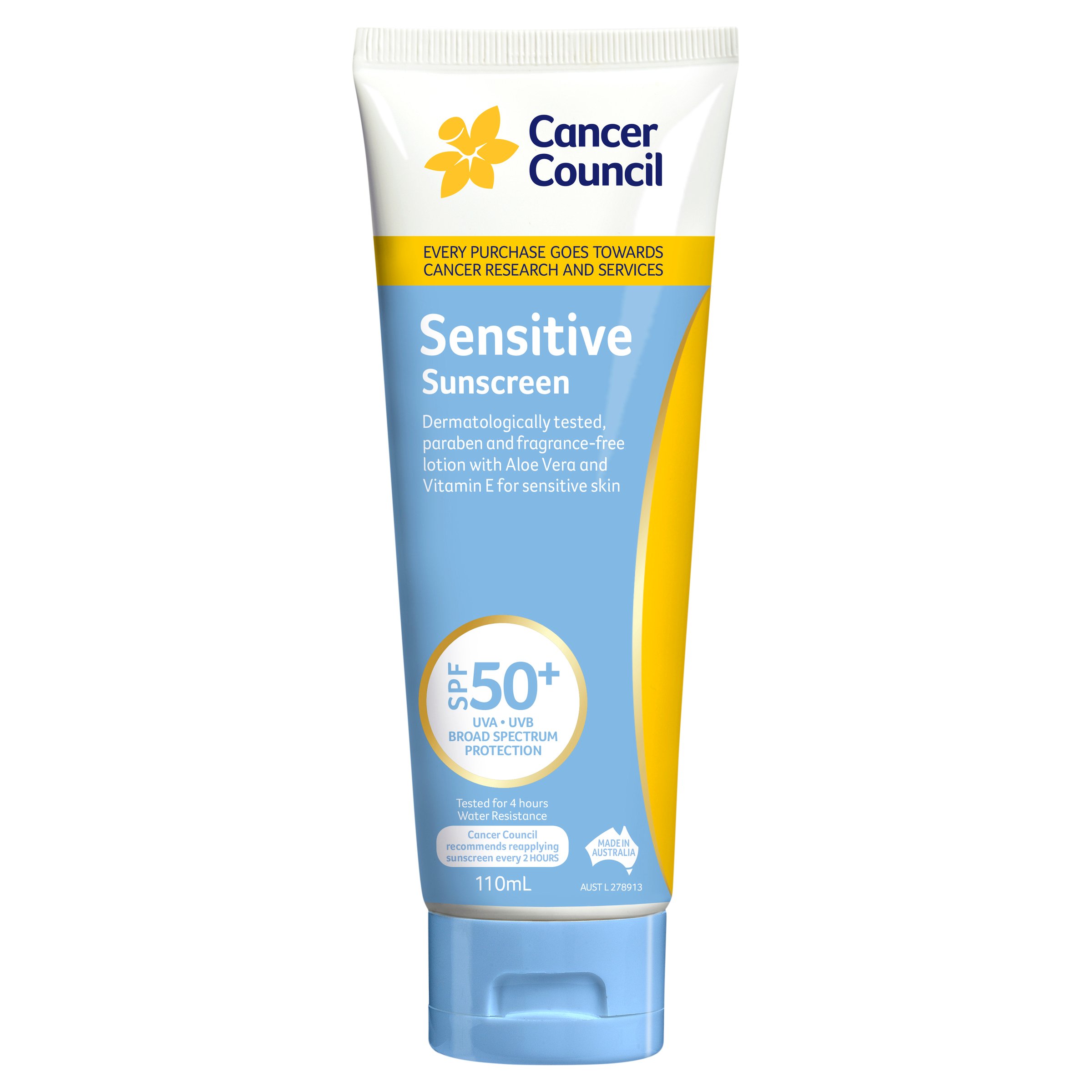 Cancer Council Sensitive Tube SPF50+ - 110ml - Image 1