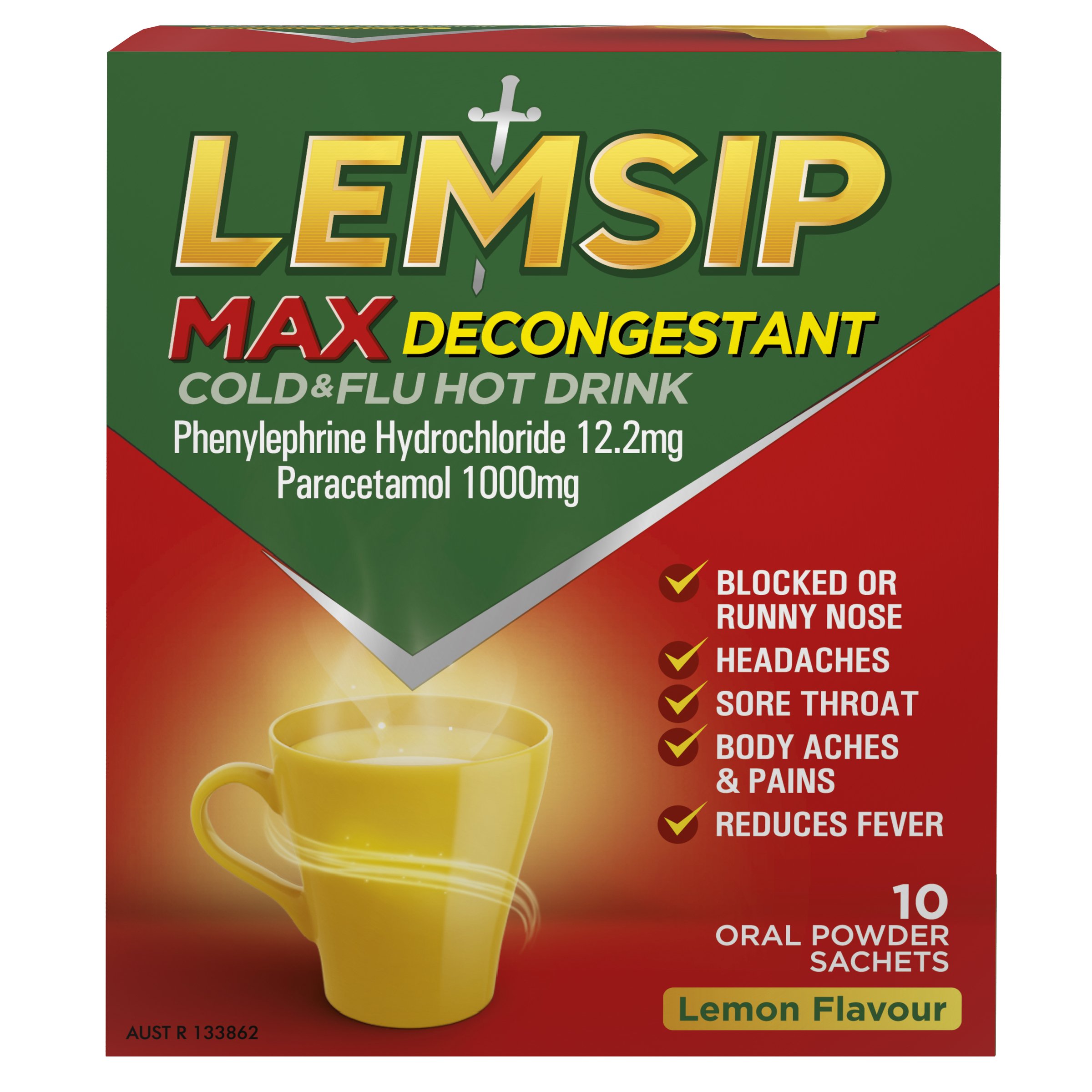 Lemsip Max Cold & Flu Decongestant 10 sachets - Image 1