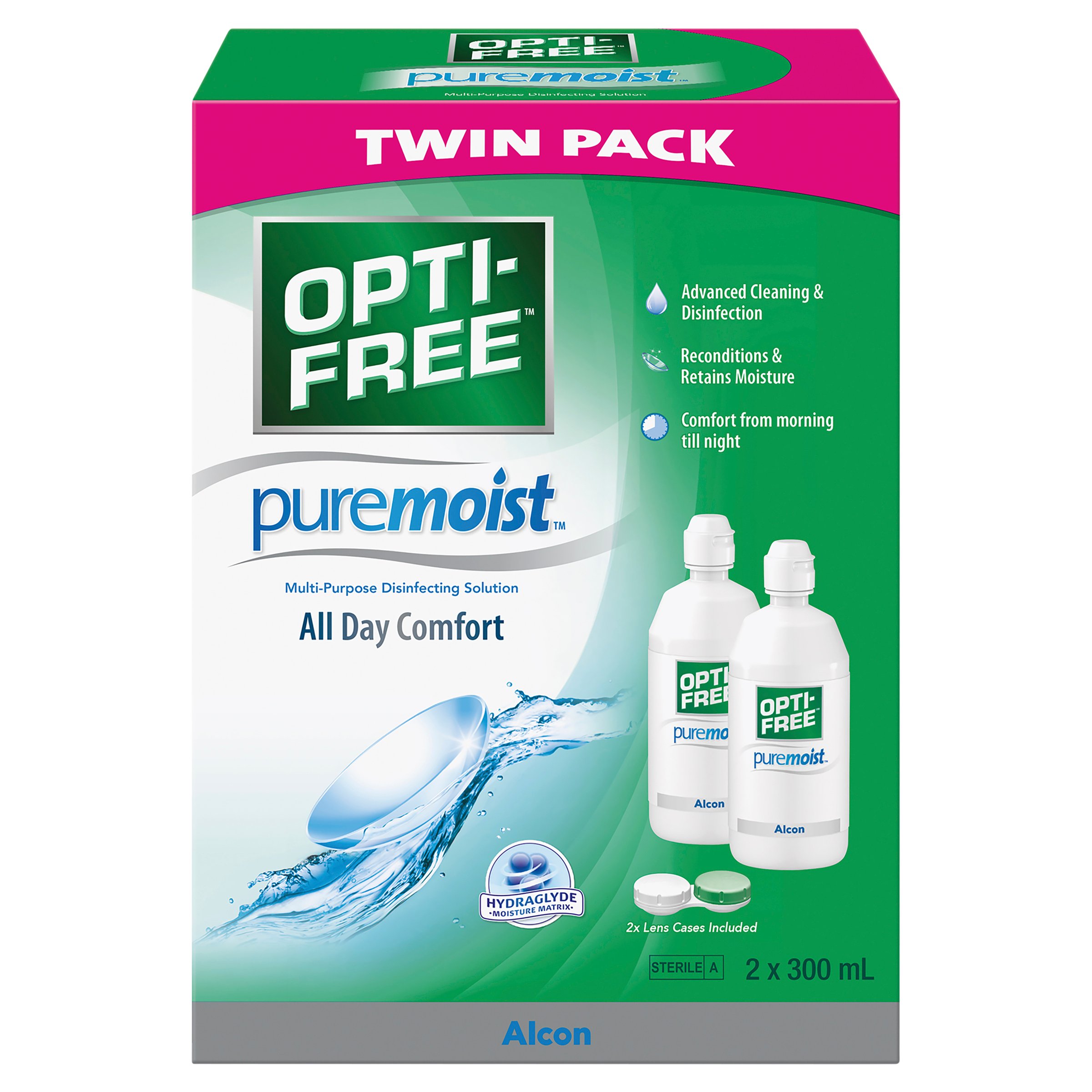 Opti-Free Pure Moist Twin 300ml - 2 pack - Image 1