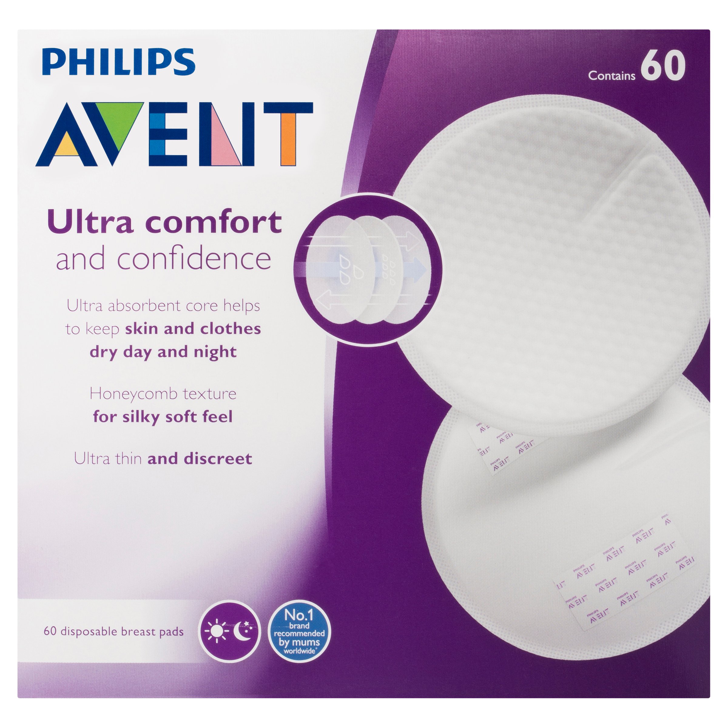 Avent Disposable Breast Pads Day Time 60 pack - Image 1