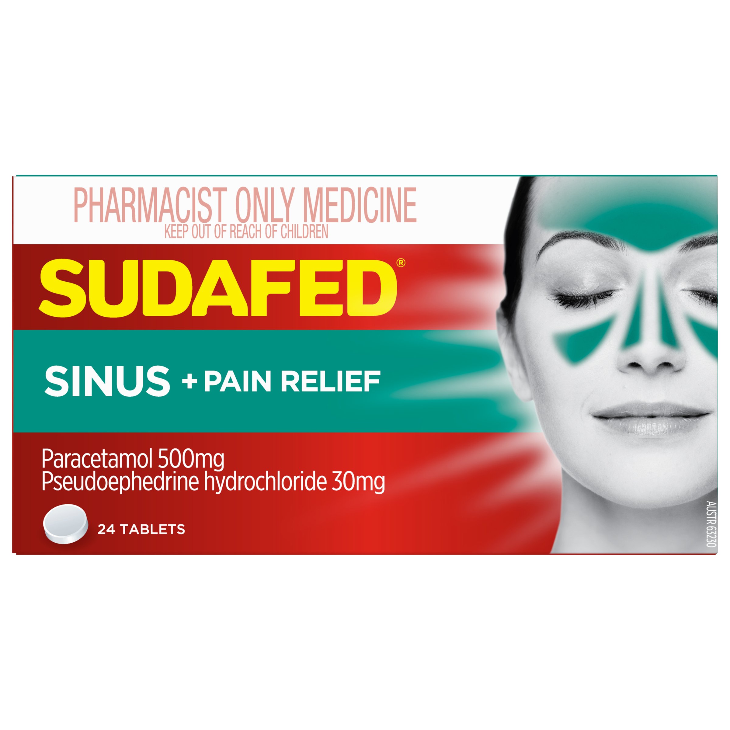 Sudafed PSE Sinus & Pain Relief 24 tablets - Image 1