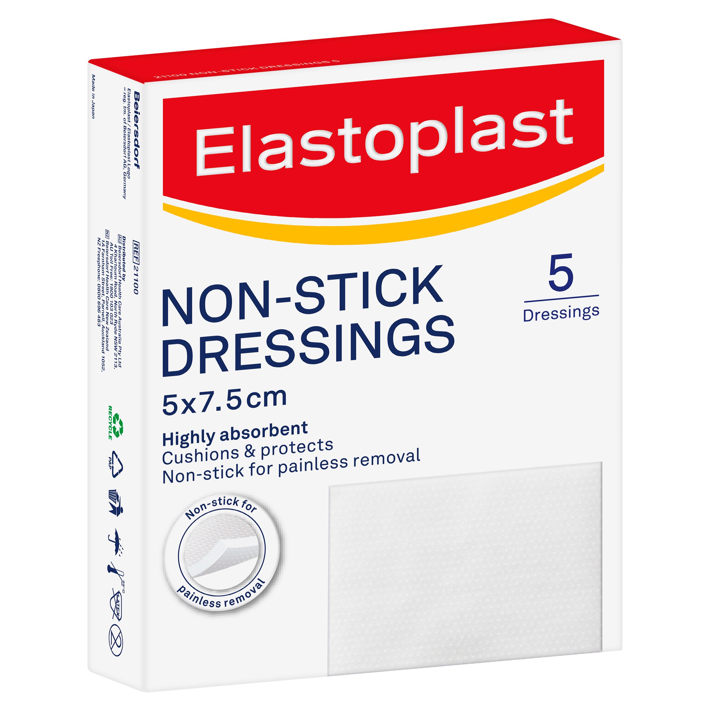 Elastoplast Non-Stick Dressings 5cm X 7.5cm White 5 pack - Image 8