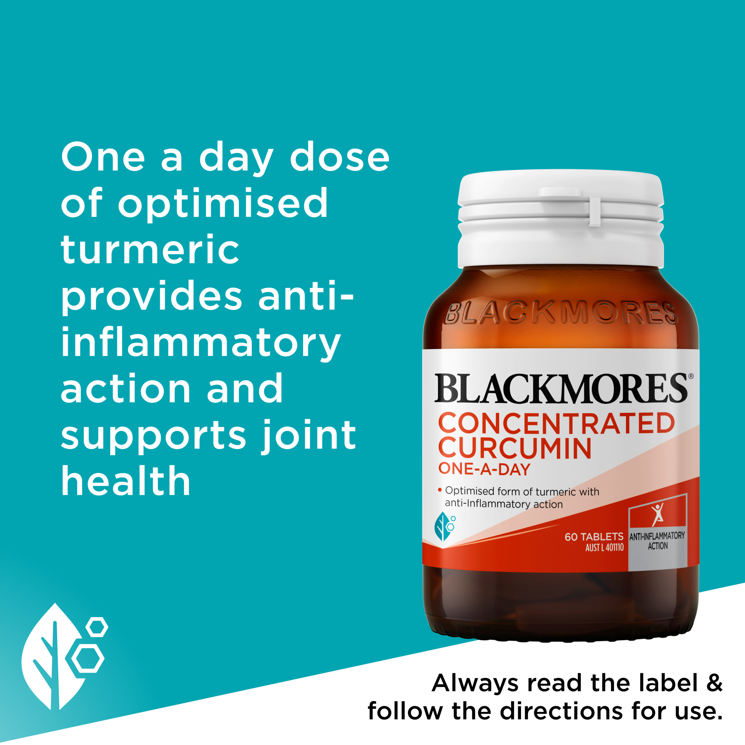Blackmores Concentrated Curcumin One-A-Day 60 tablets - Image 6