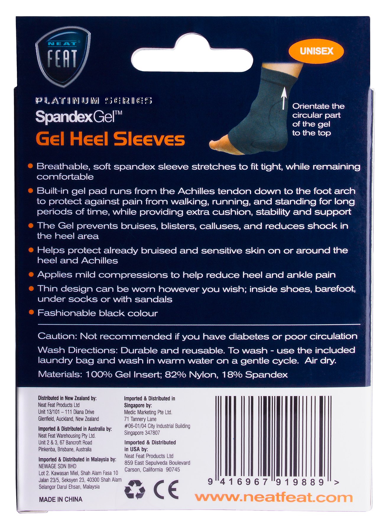 Neat Feat Spandex Heel Sleeve Large 1 pair - Image 2