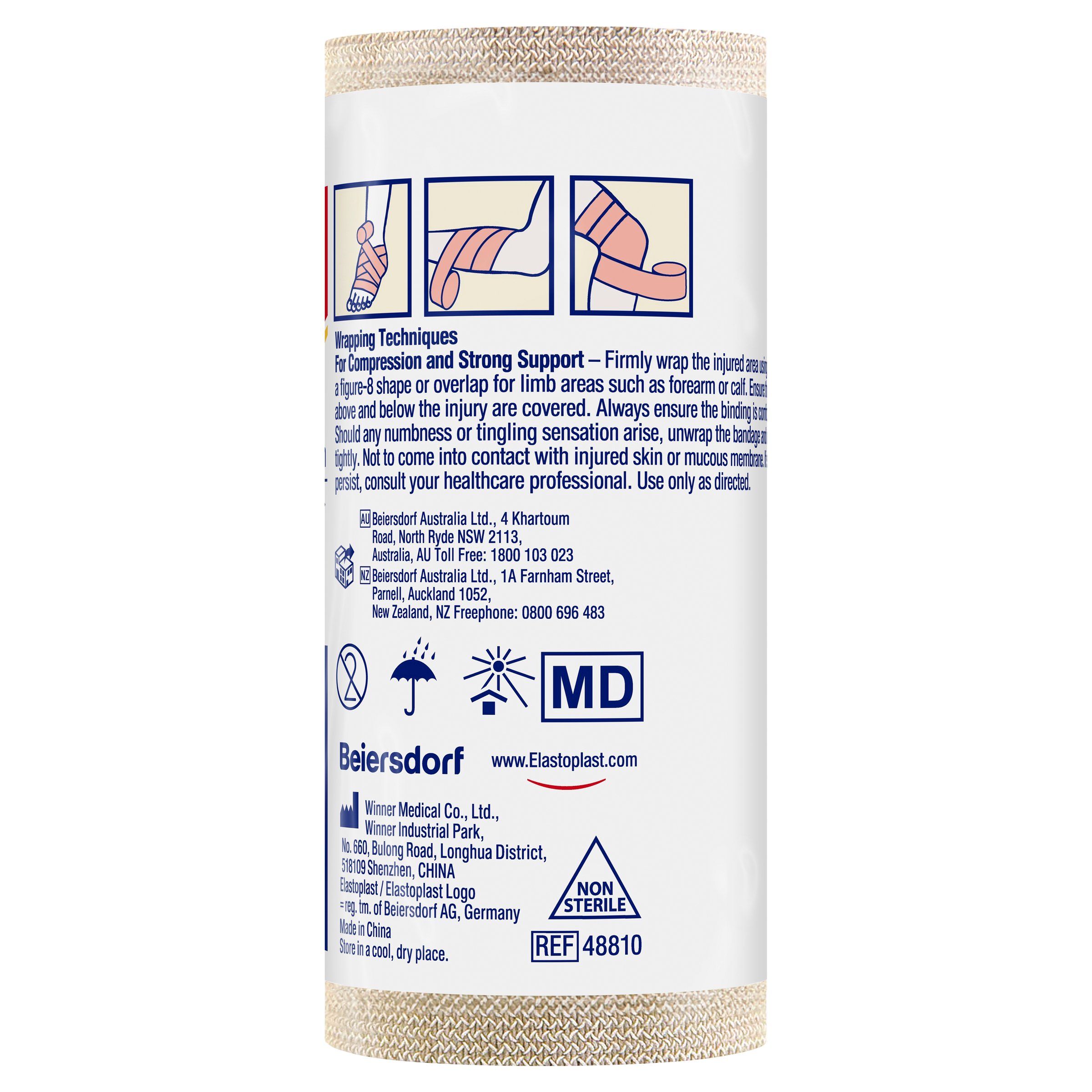 Elastoplast Crepe Bandage Heavy Weight 10cm X 2.3m Tan - 1 roll - Image 2