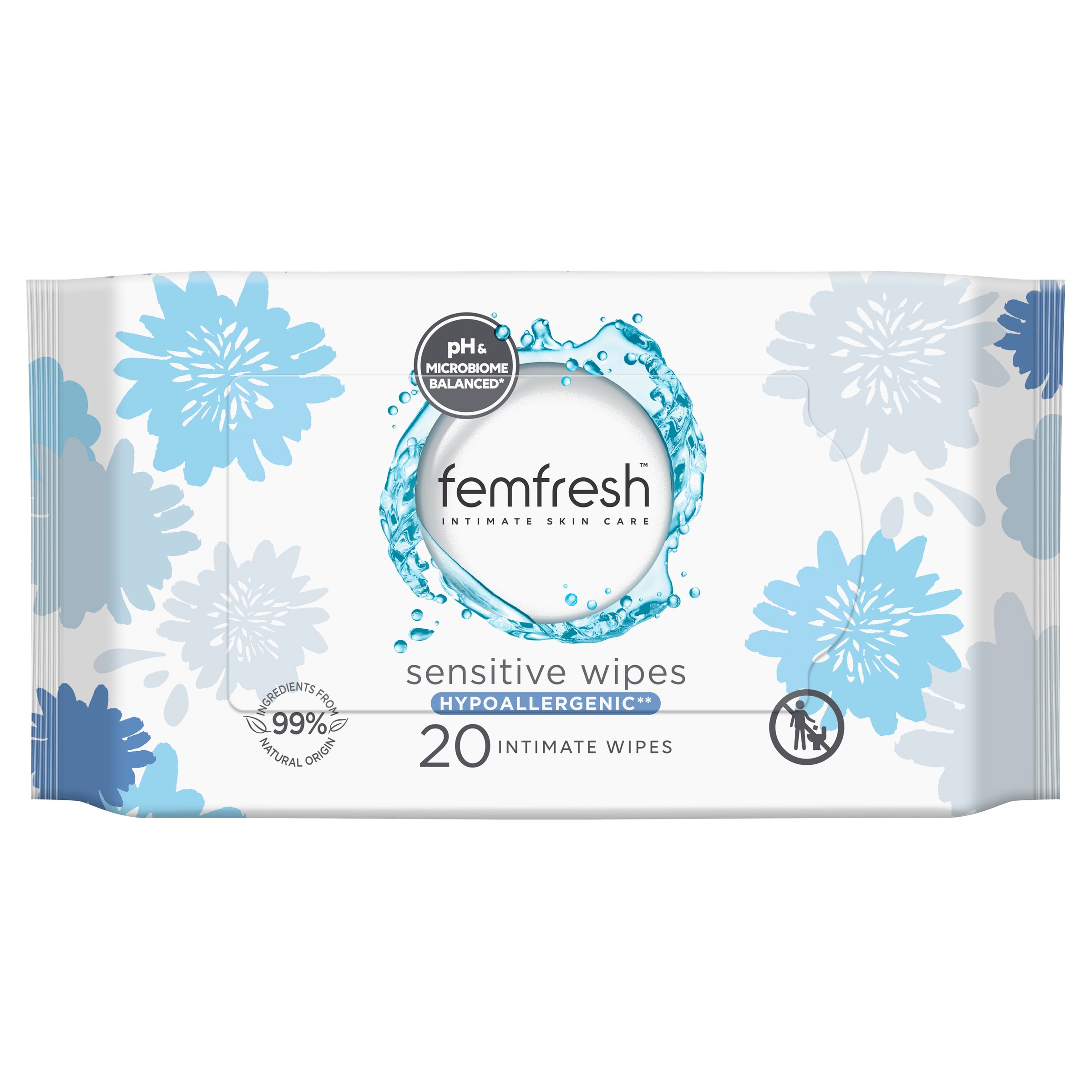 Femfresh Sensitive Wipes 20 pack - Image 1