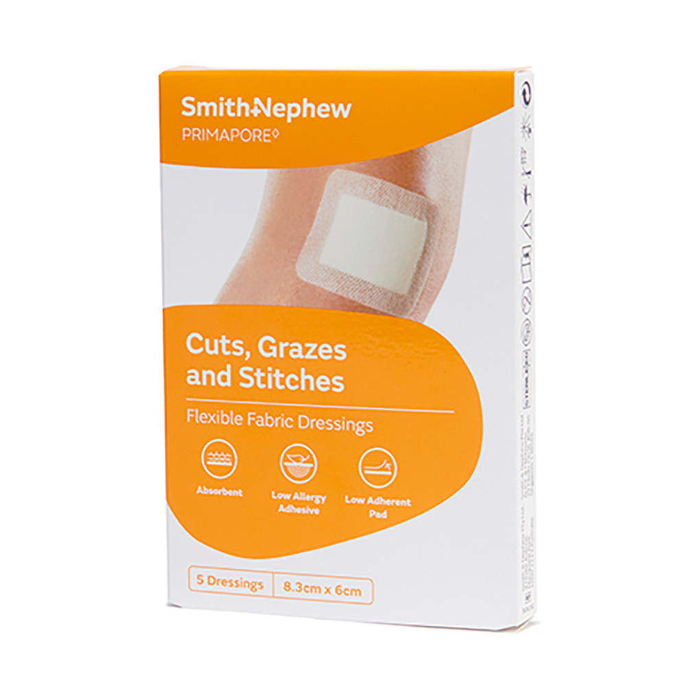 Primapore Adhesive Wound Dressing Strip 8.3cm X 6cm - 5 pack - Image 3